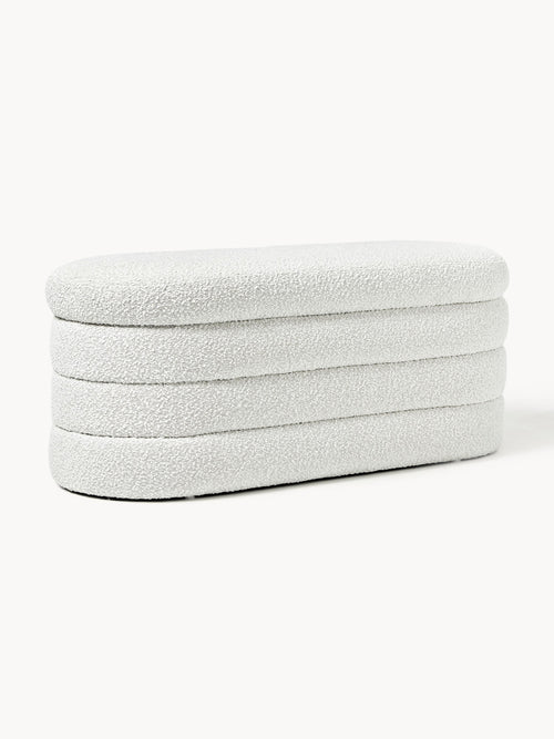 Gallery image 1 - Bouclé Upholstered Bench Alto with Storage Space