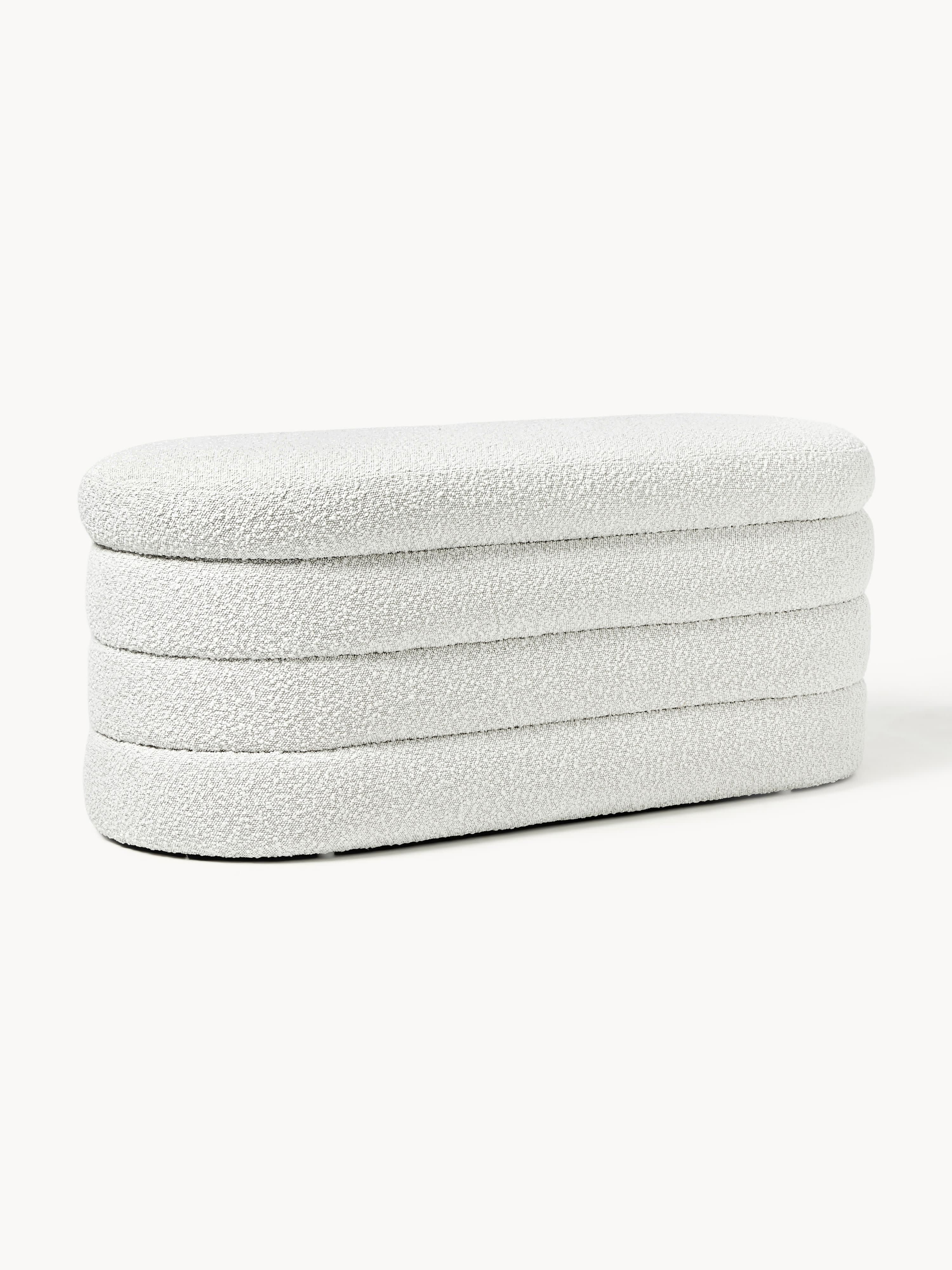 Alto Bouclé Upholstered Bench with Storage Space