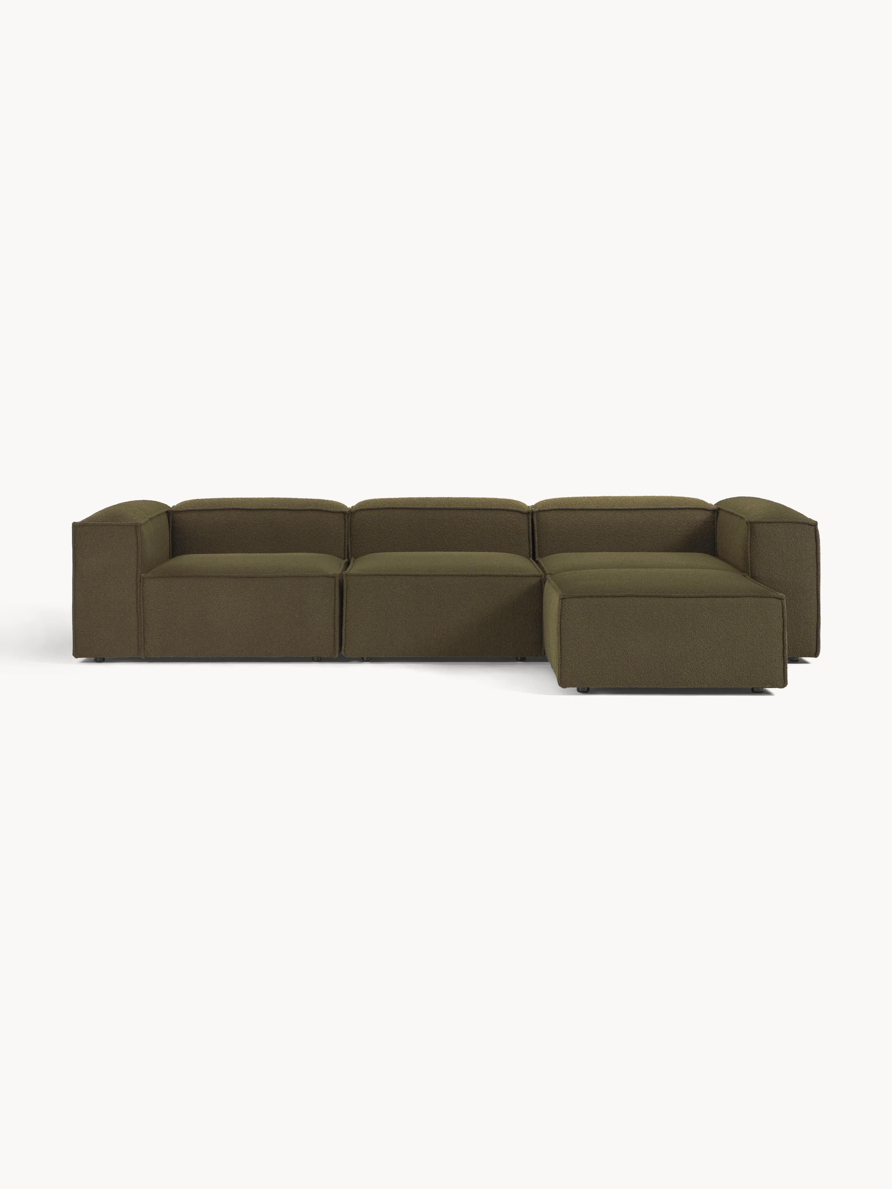 Gallery image 1 - Bouclé Modular Sofa Lennon (4-seater) with Ottoman (left/right)