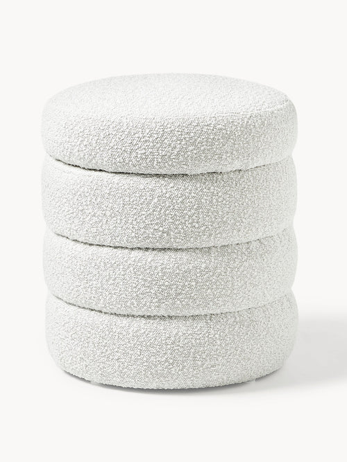 Gallery image 1 - Bouclé Upholstered Stool Alto with Storage Space