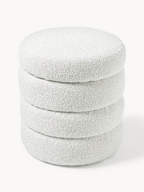 Alto Bouclé Upholstered Stool with Storage Space