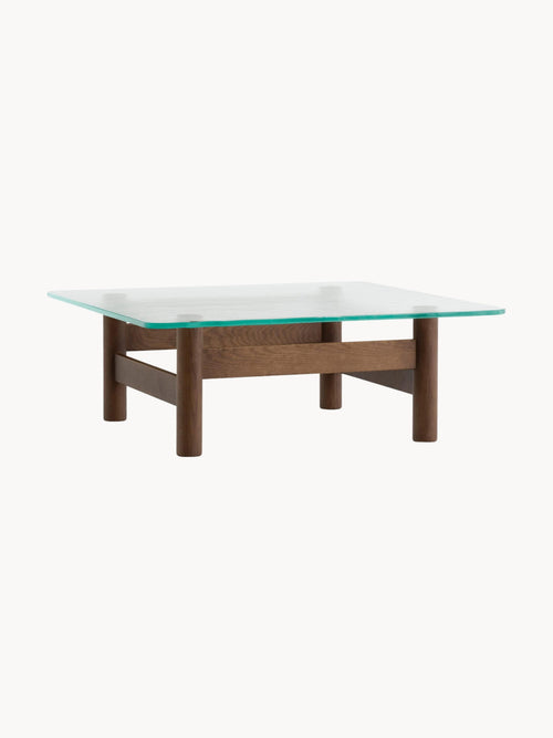 Gallery image 1 - Oak Wood Coffee Table Brasilia with Glass Top
