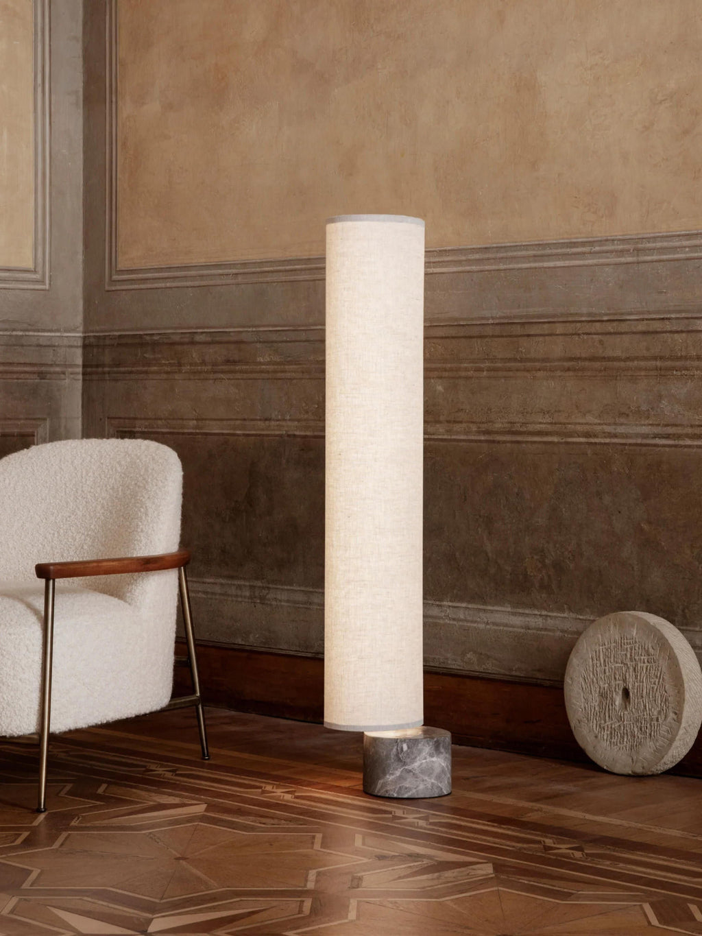 Unbound Dimmable LED Floor Lamp with Marble Base, Various Sizes