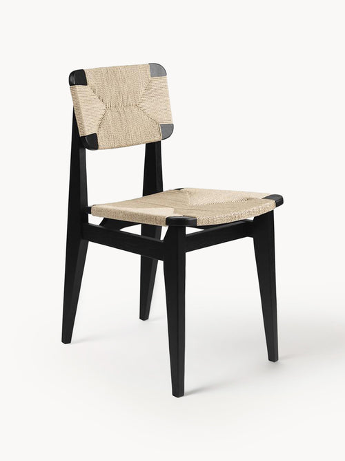 Gallery image 1 - Oak Wood Dining Chair C-Chair with Woven Seat Surface