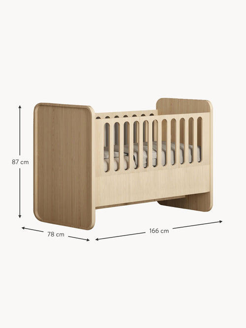 Baby Bed with Extension to Kids Bed, 70 x 120/160 cm