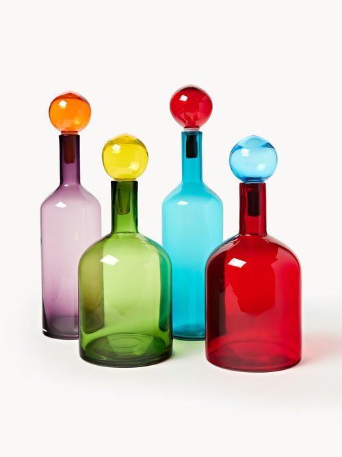Gallery image 1 - Mouth-Blown Decorative Bottles Bubbles, Set of 4