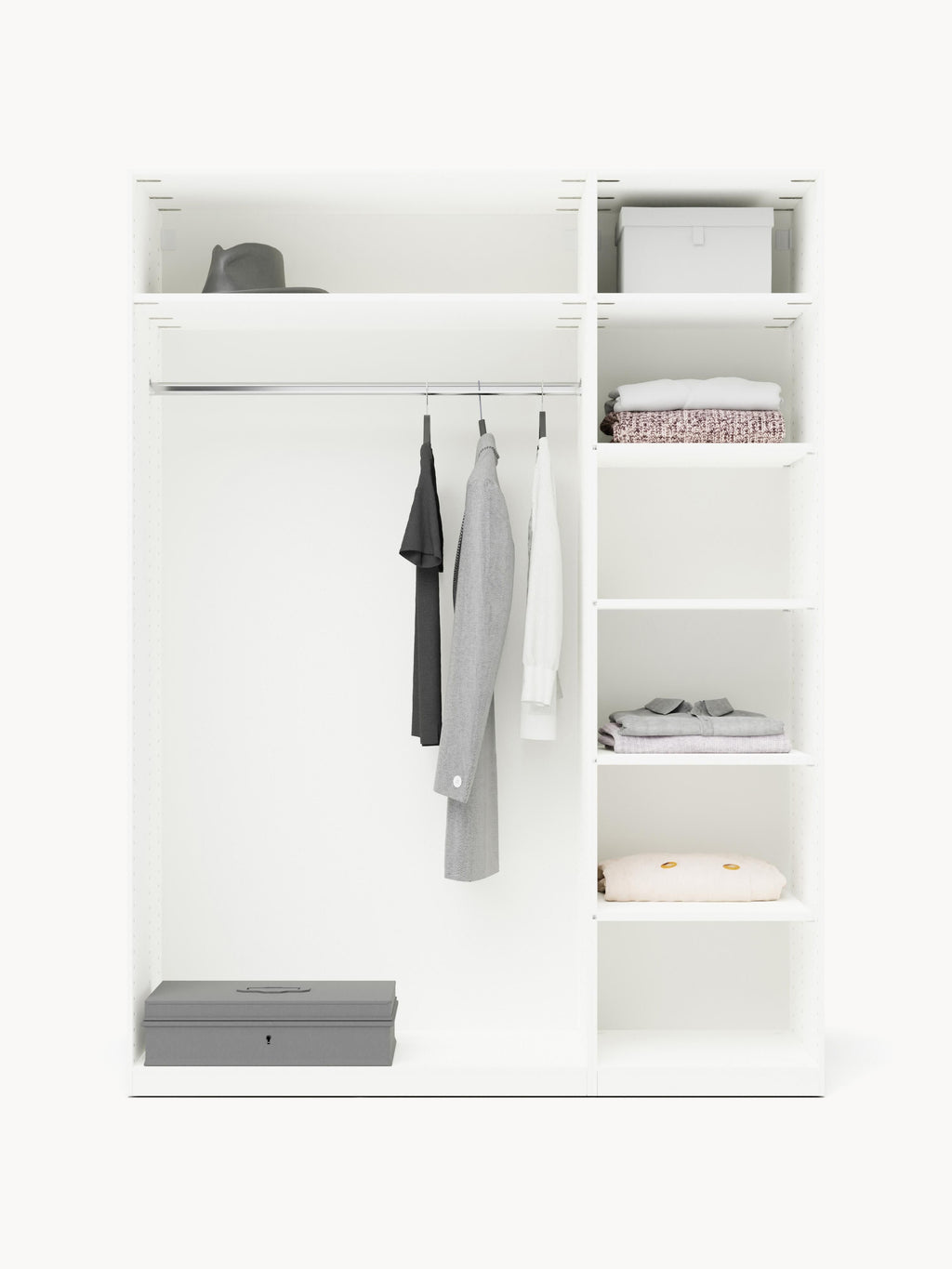 Simone Modular Revolving Door Wardrobe, 150 cm Wide, in various sizes