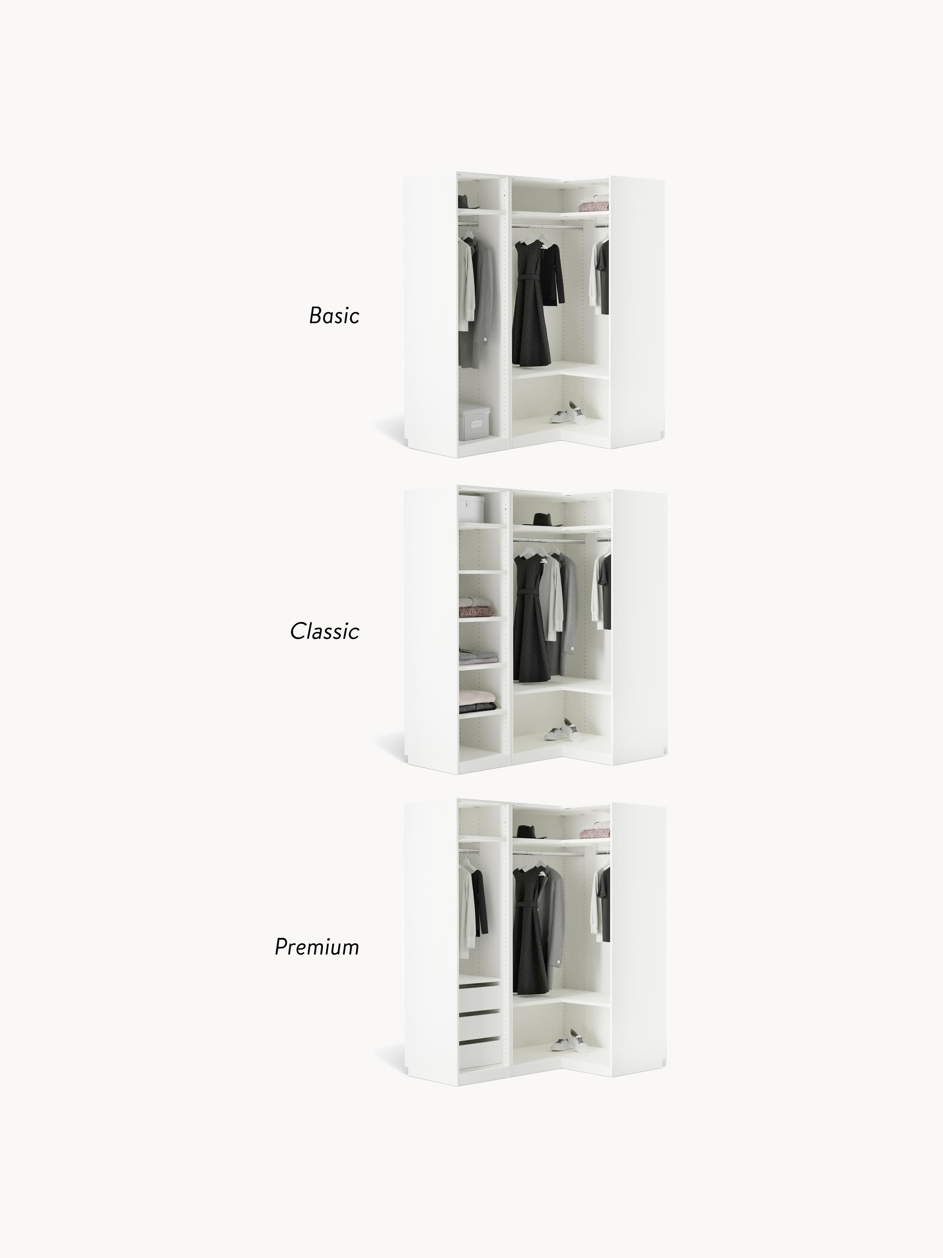 Simone Modular Corner Wardrobe, 165 cm Wide, in various sizes