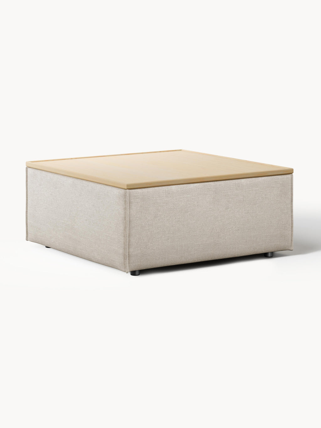 Lennon Linen Blend Ottoman with Storage