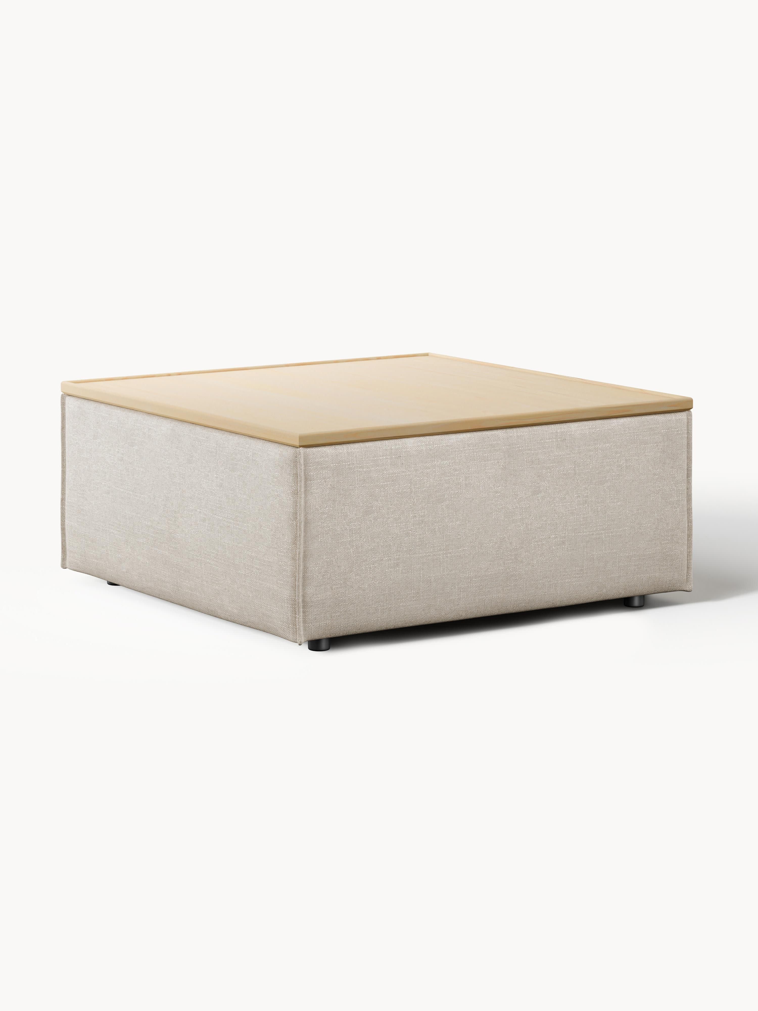Lennon Linen Blend Ottoman with Storage