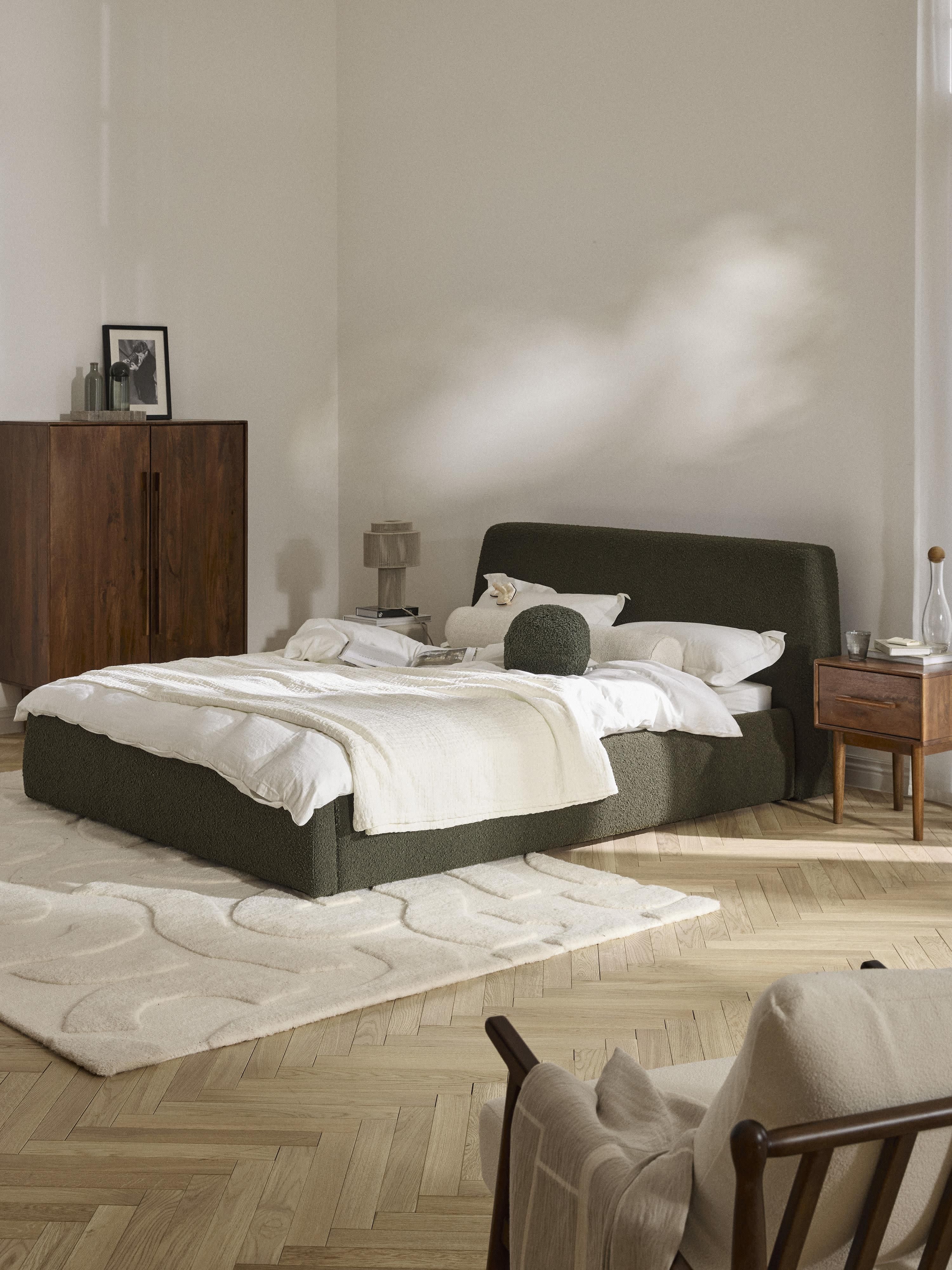 Cloud Upholstered Bouclé Bed
