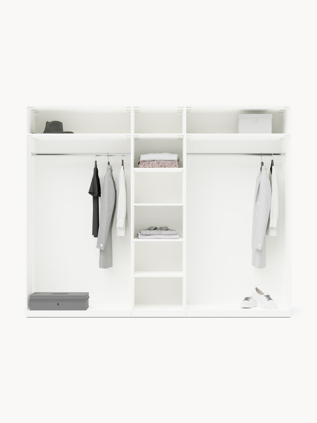 Charlotte Modular Hinged Door Wardrobe, 300 cm Wide, in various sizes