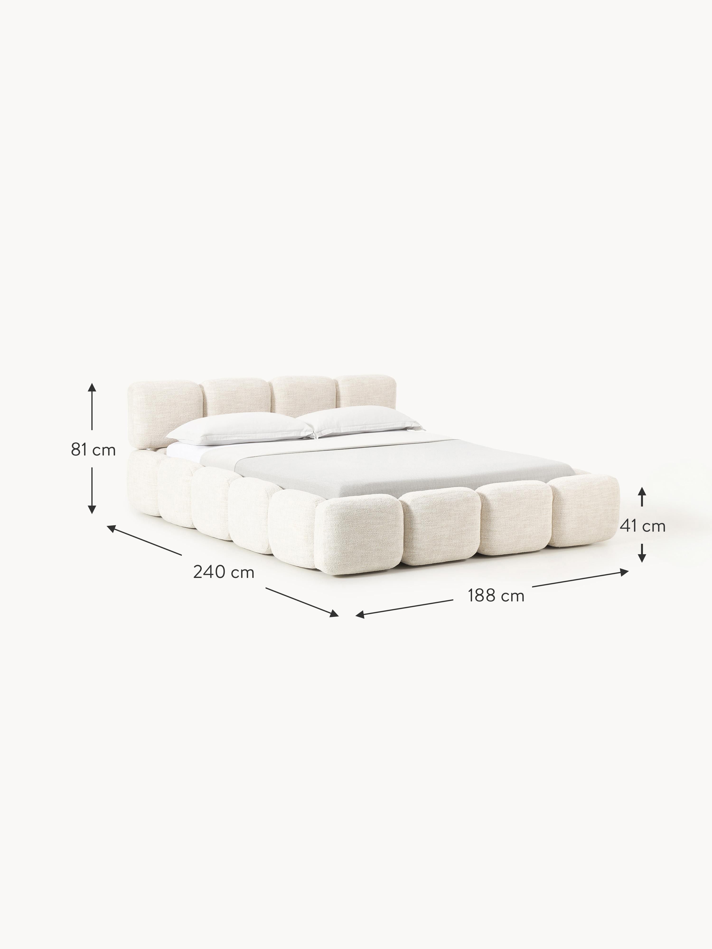 Tayla Upholstered Bouclé Bed with Storage Space