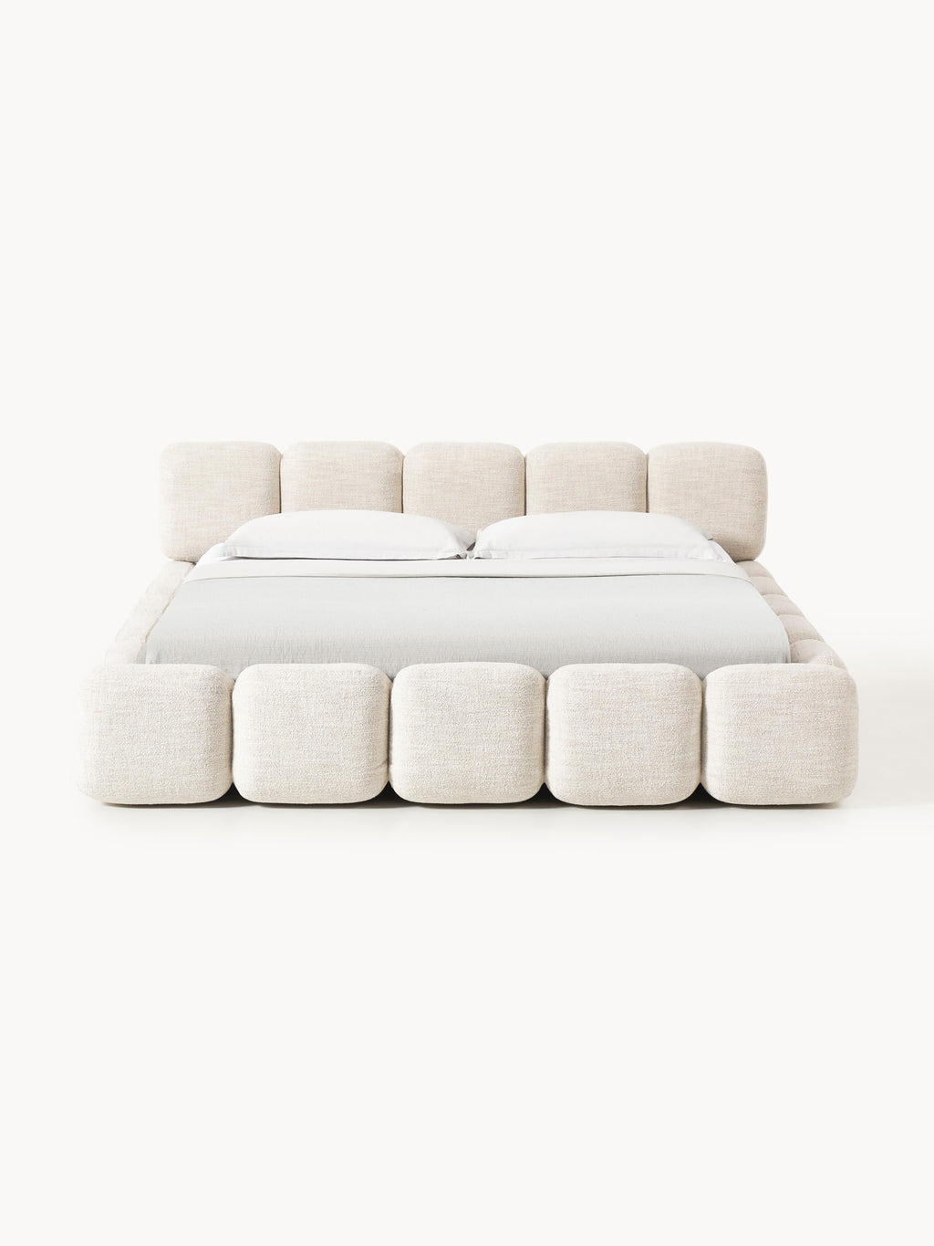 Tayla Upholstered Bouclé Bed with Storage Space