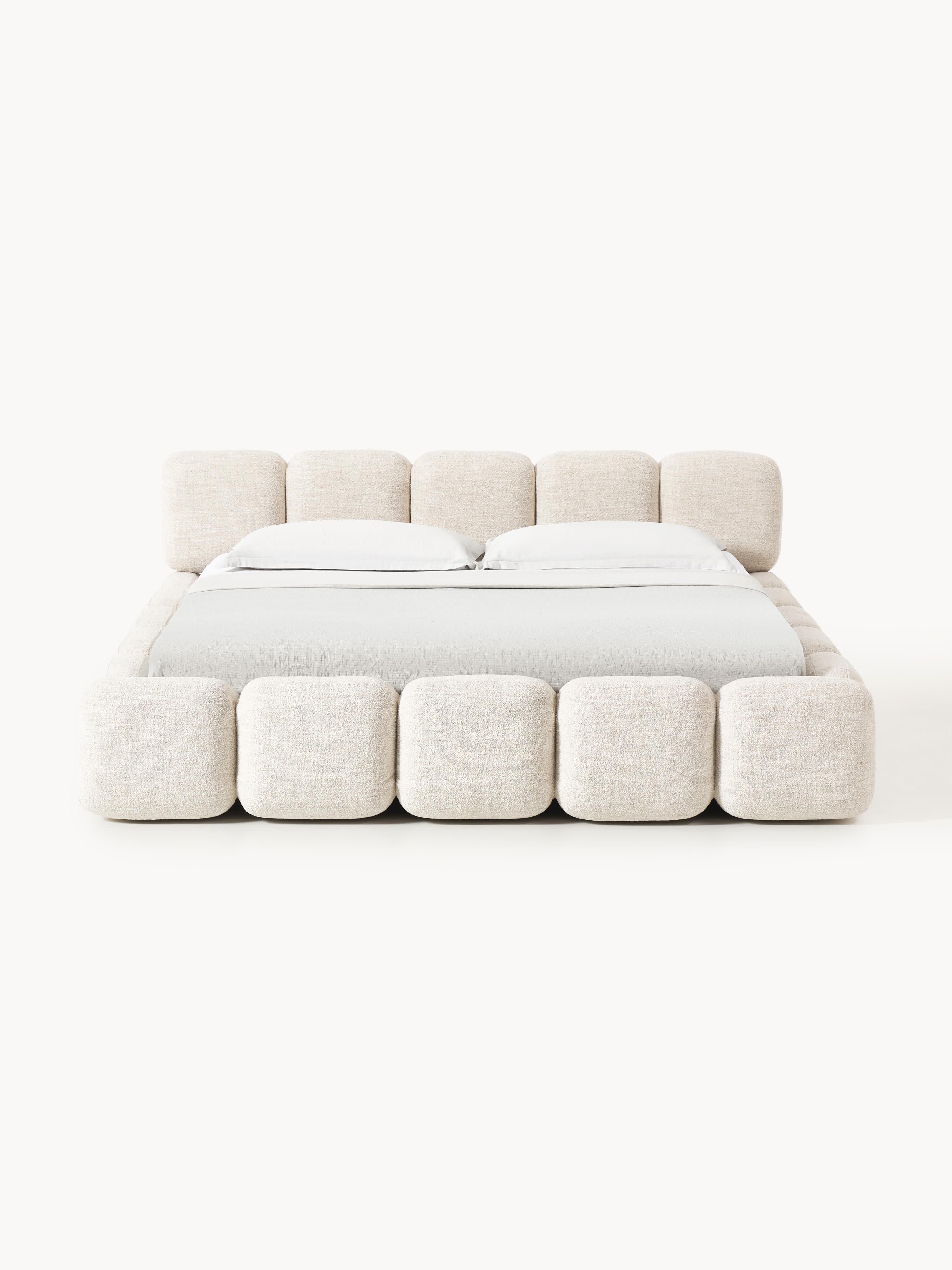 Tayla Upholstered Bouclé Bed with Storage Space