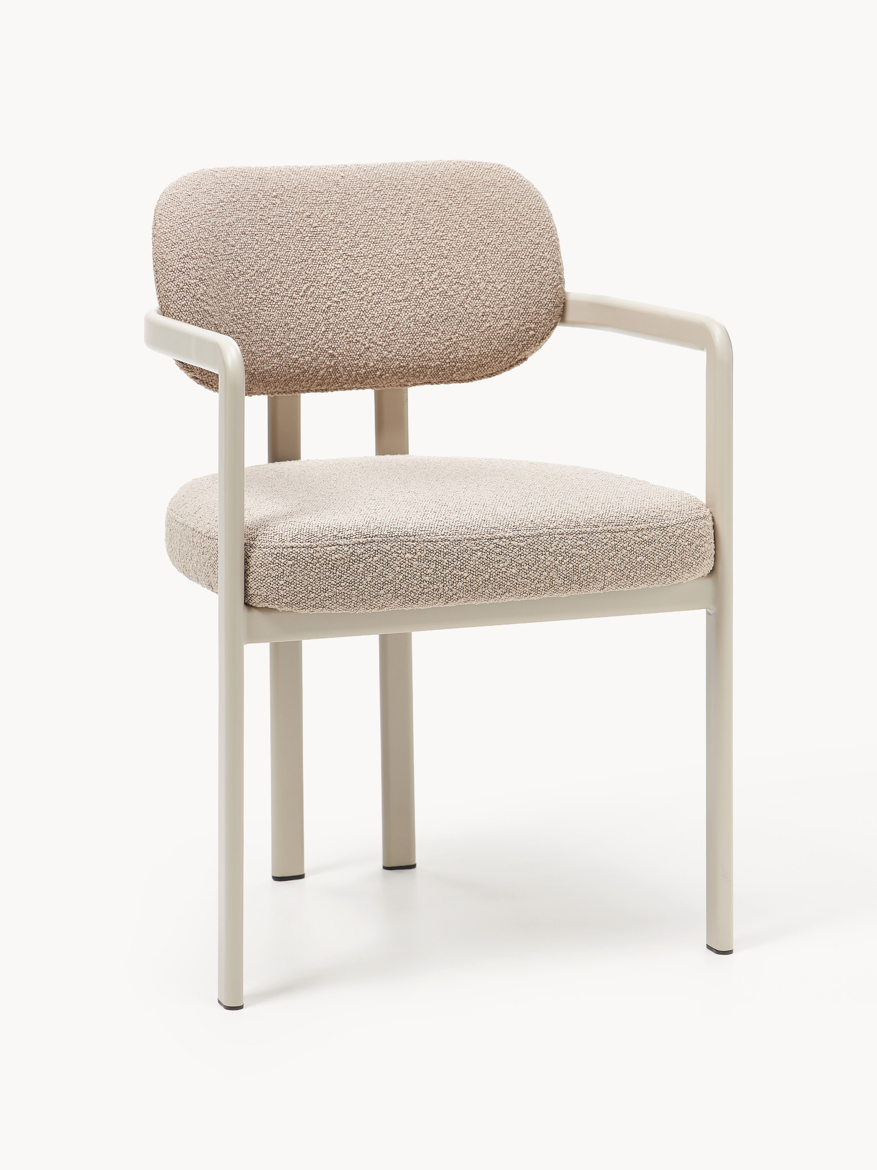 Adrien Upholstered Bouclé Dining Chair with Armrests