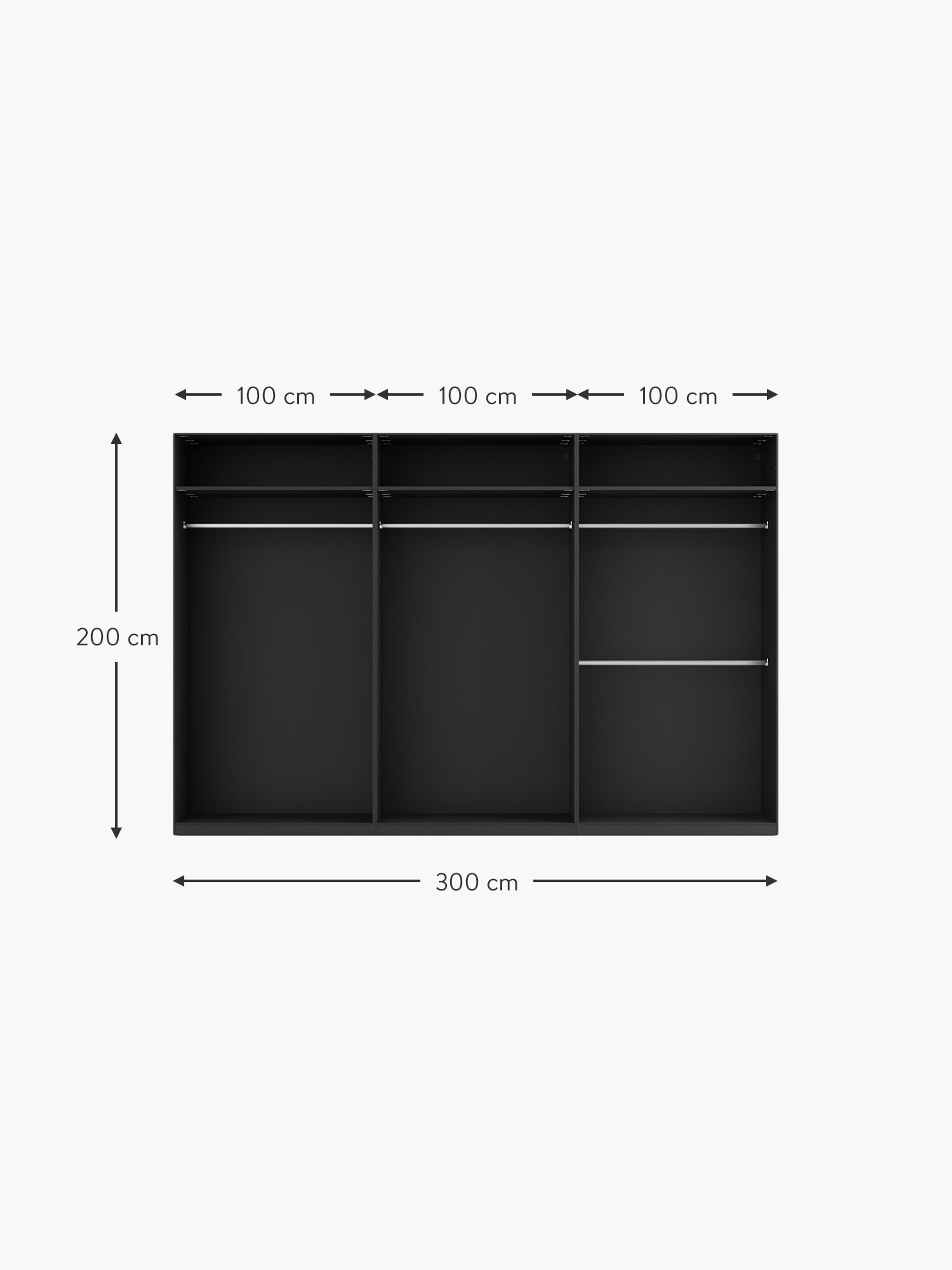 Simone Modular Revolving Door Wardrobe, 300 cm Wide, in various sizes