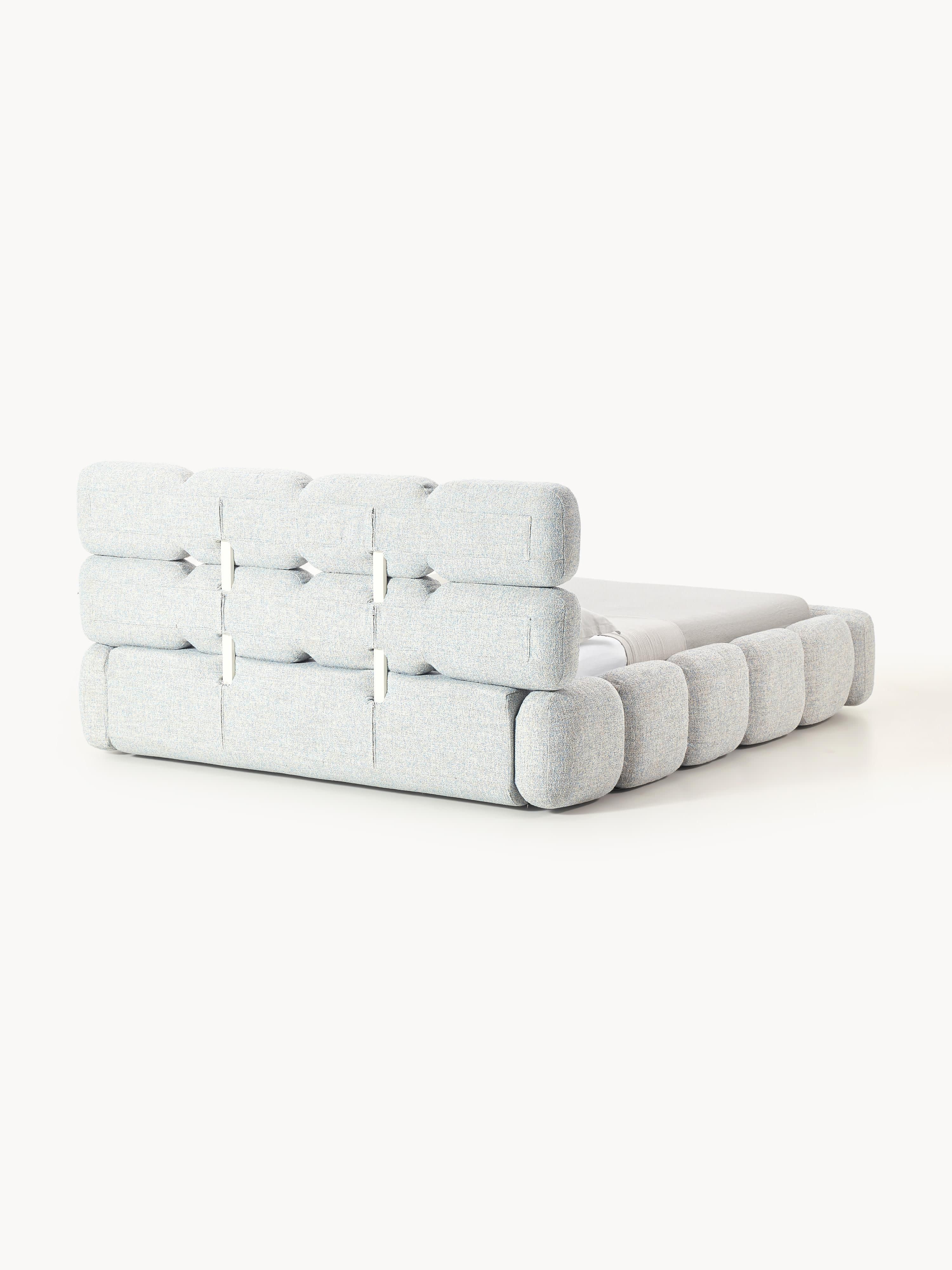 Tayla Upholstered Bouclé Bed with Storage Space