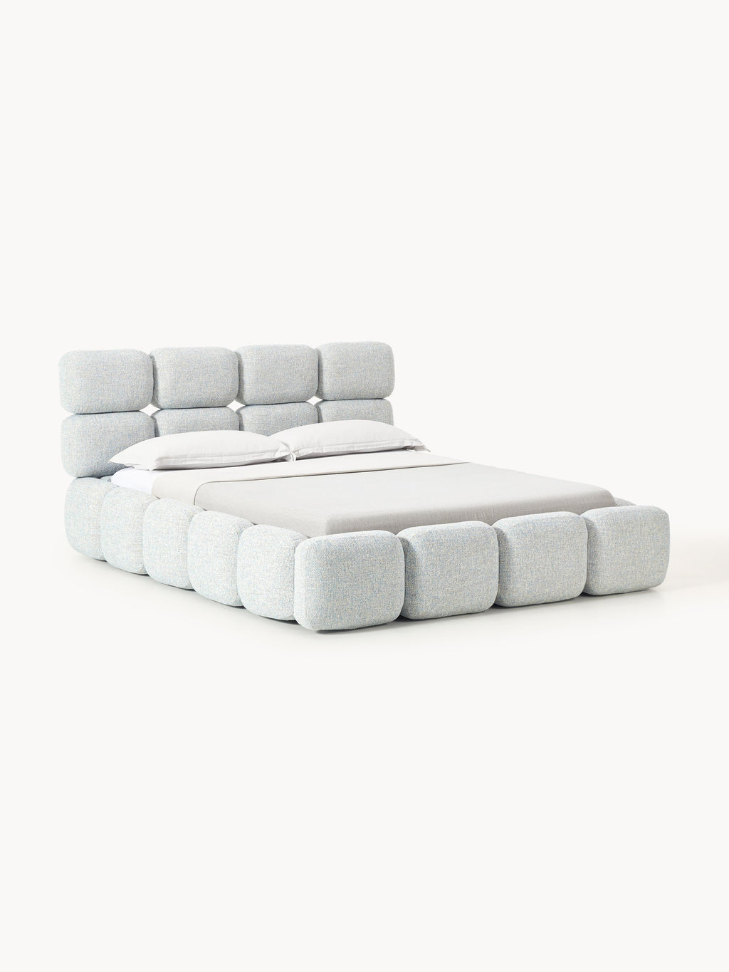 Tayla Upholstered Bouclé Bed with Storage Space