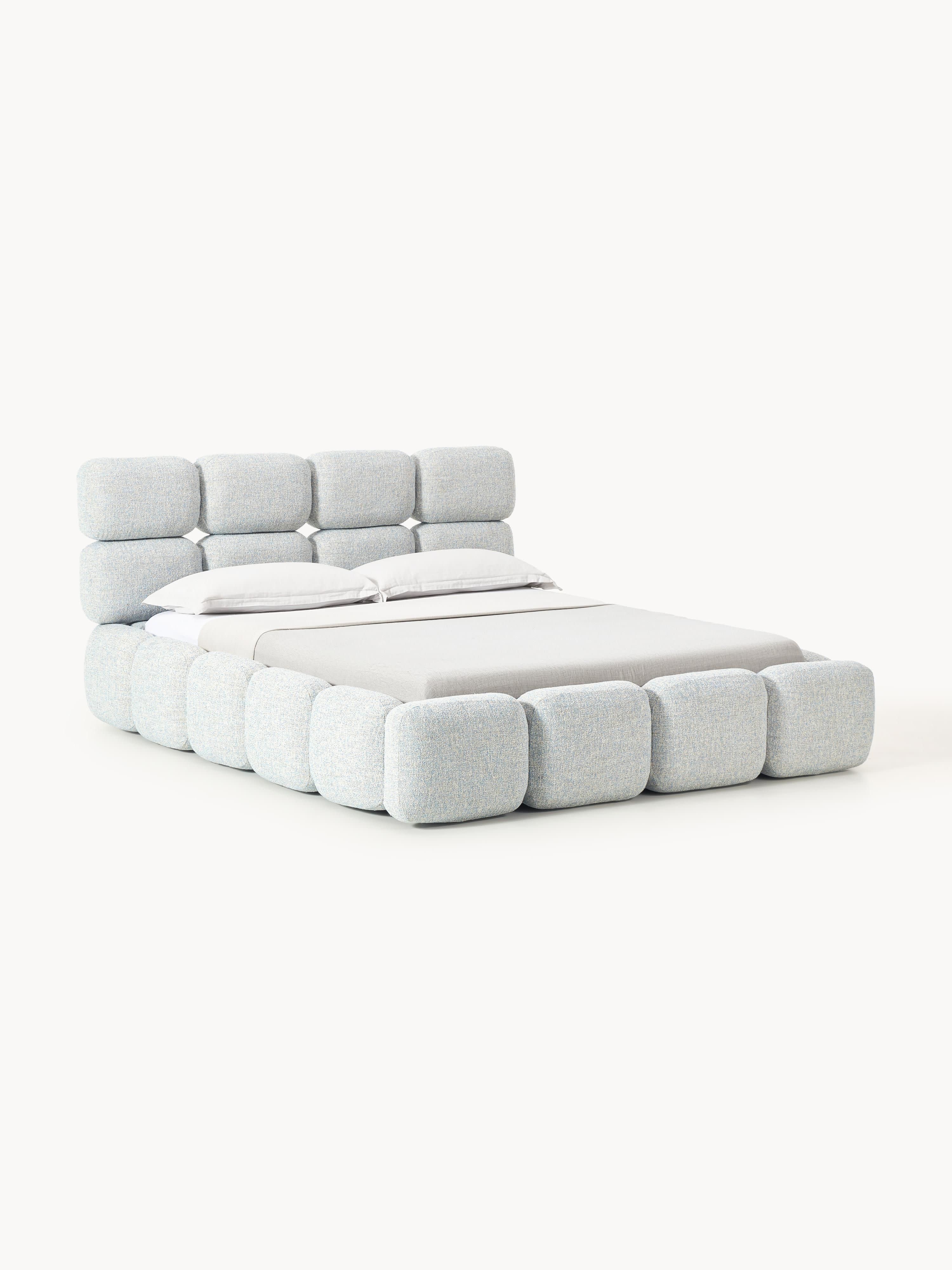 Tayla Upholstered Bouclé Bed with Storage Space