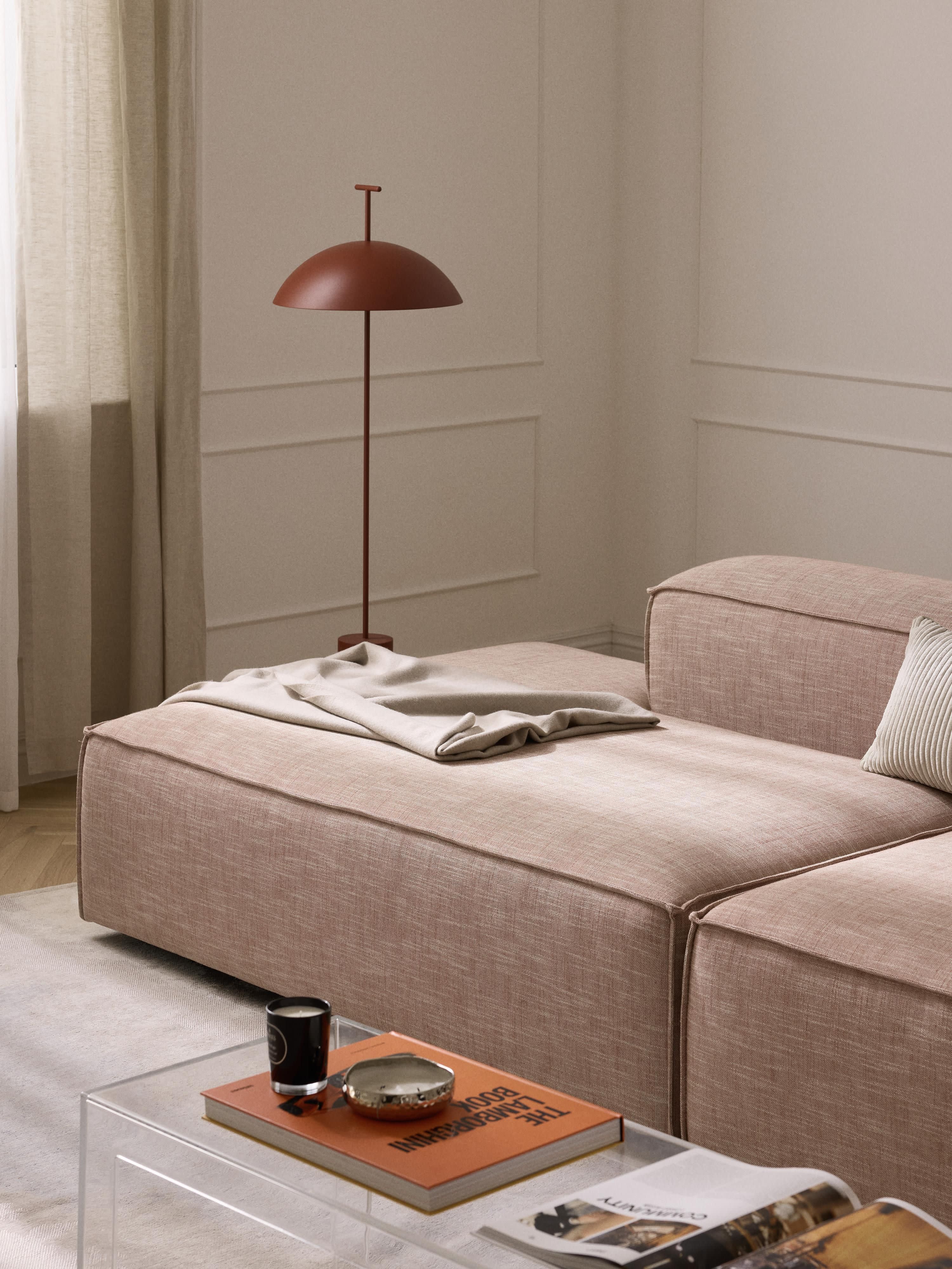Lennon XL Linen Blend Modular Ottoman