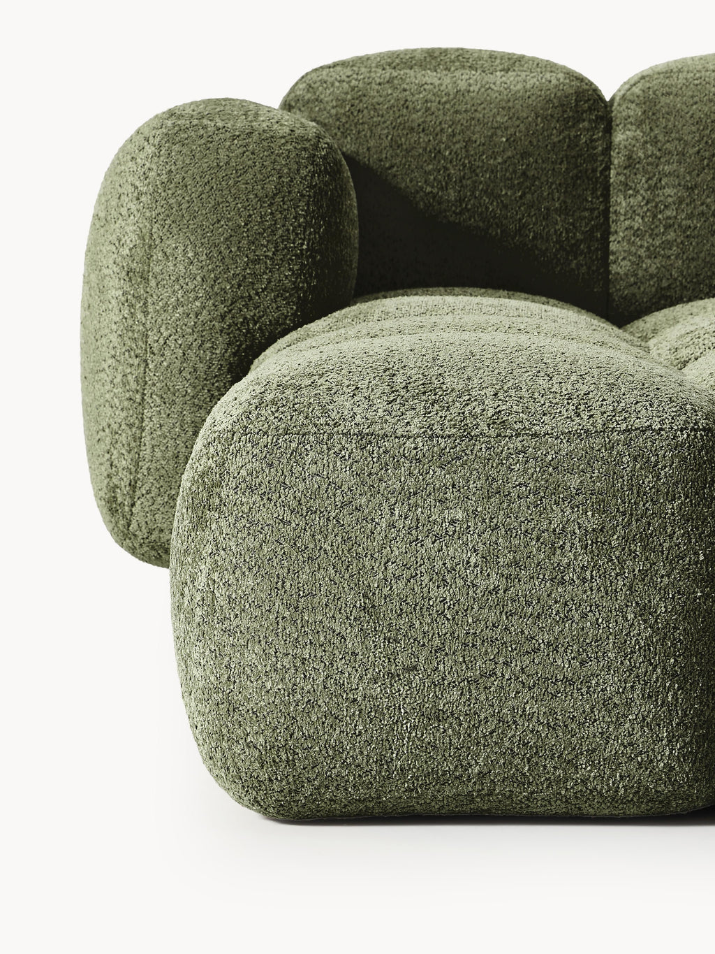 Tayla Modular Teddy-Bouclé Sofa (4-seater) with Ottoman