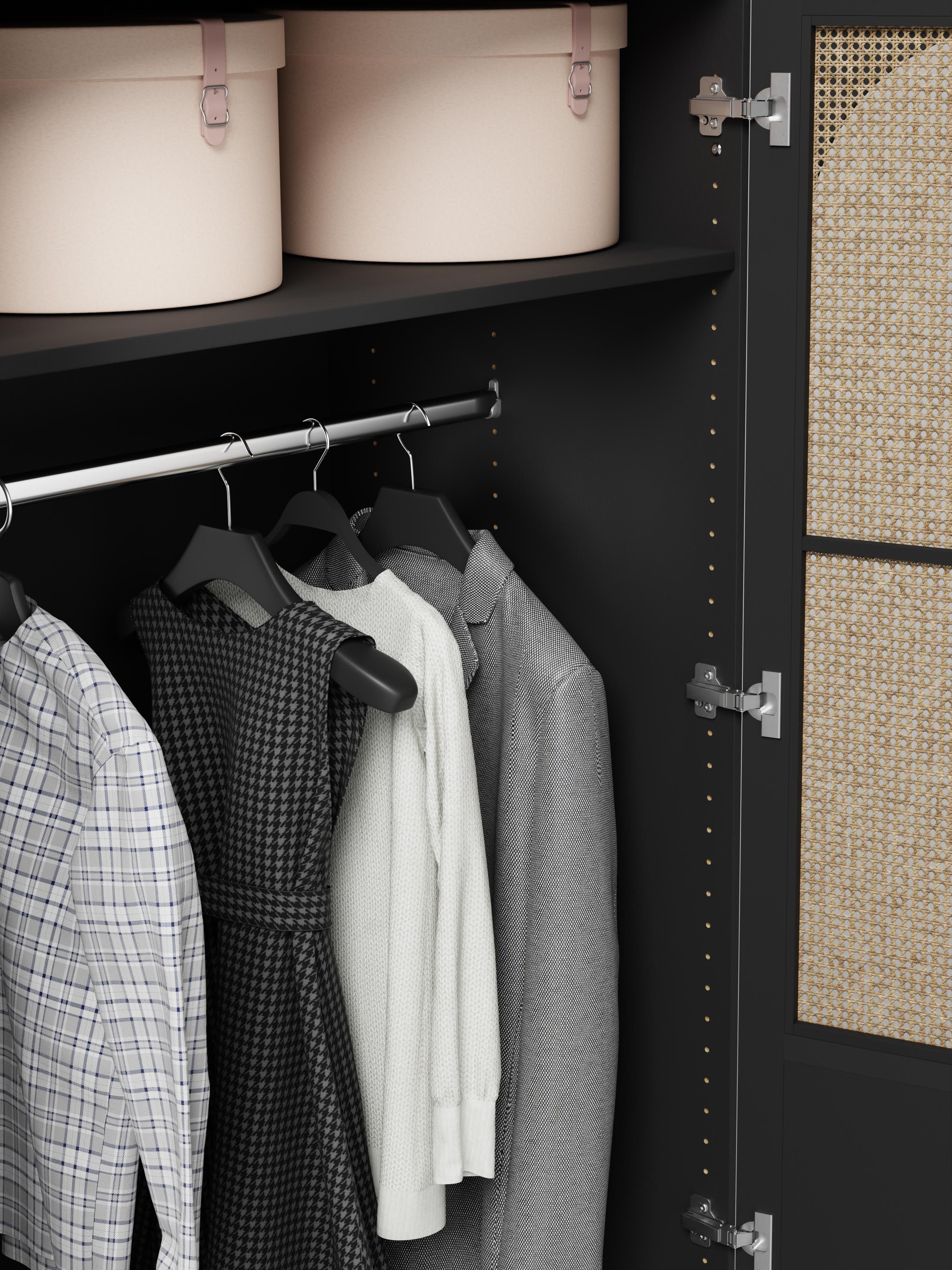 Jeanne Modular Hinged Door Wardrobe, 150 cm Wide, in various sizes