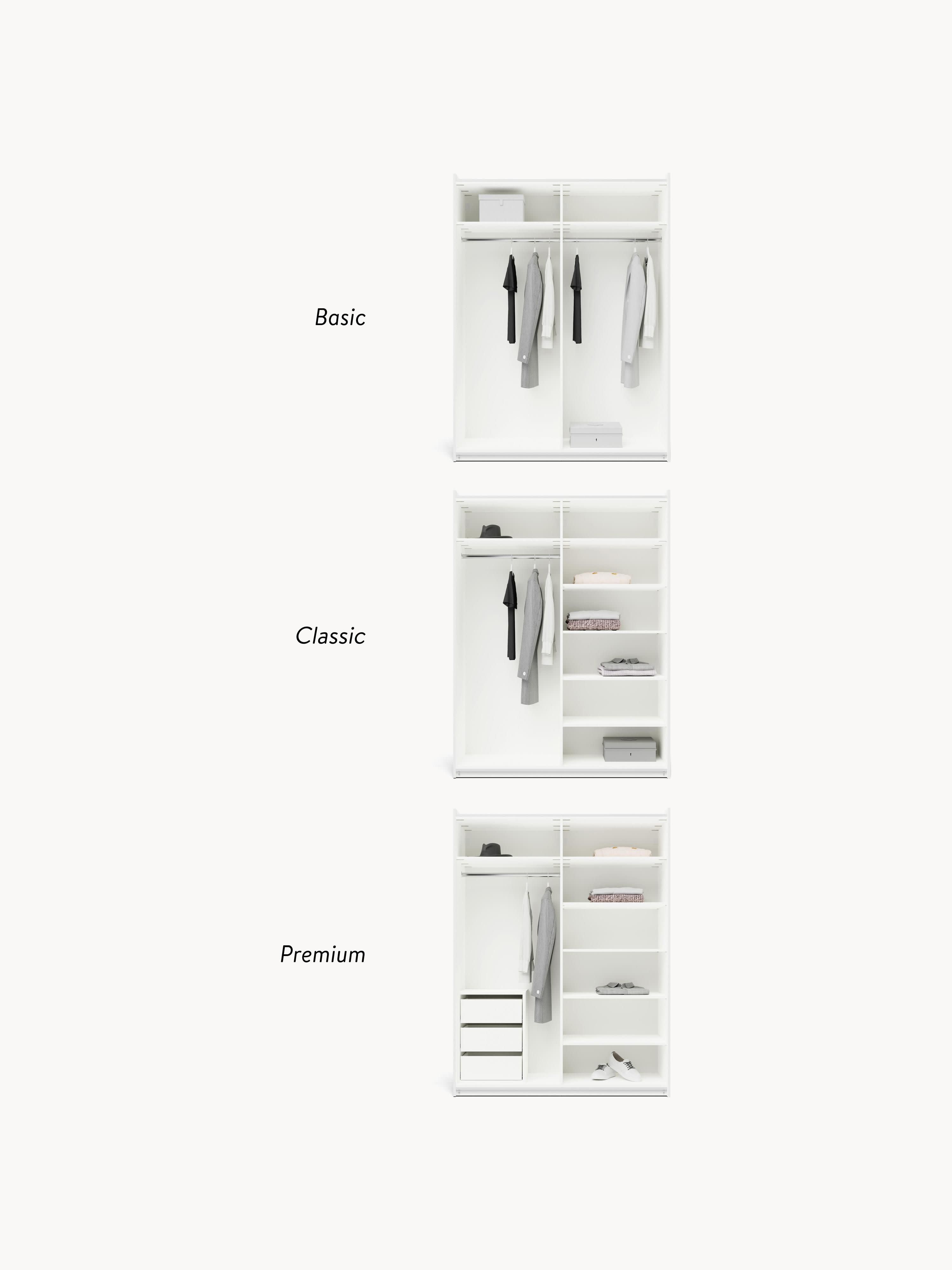 Charlotte Modular Sliding Door Wardrobe, 150 cm Wide, in various sizes