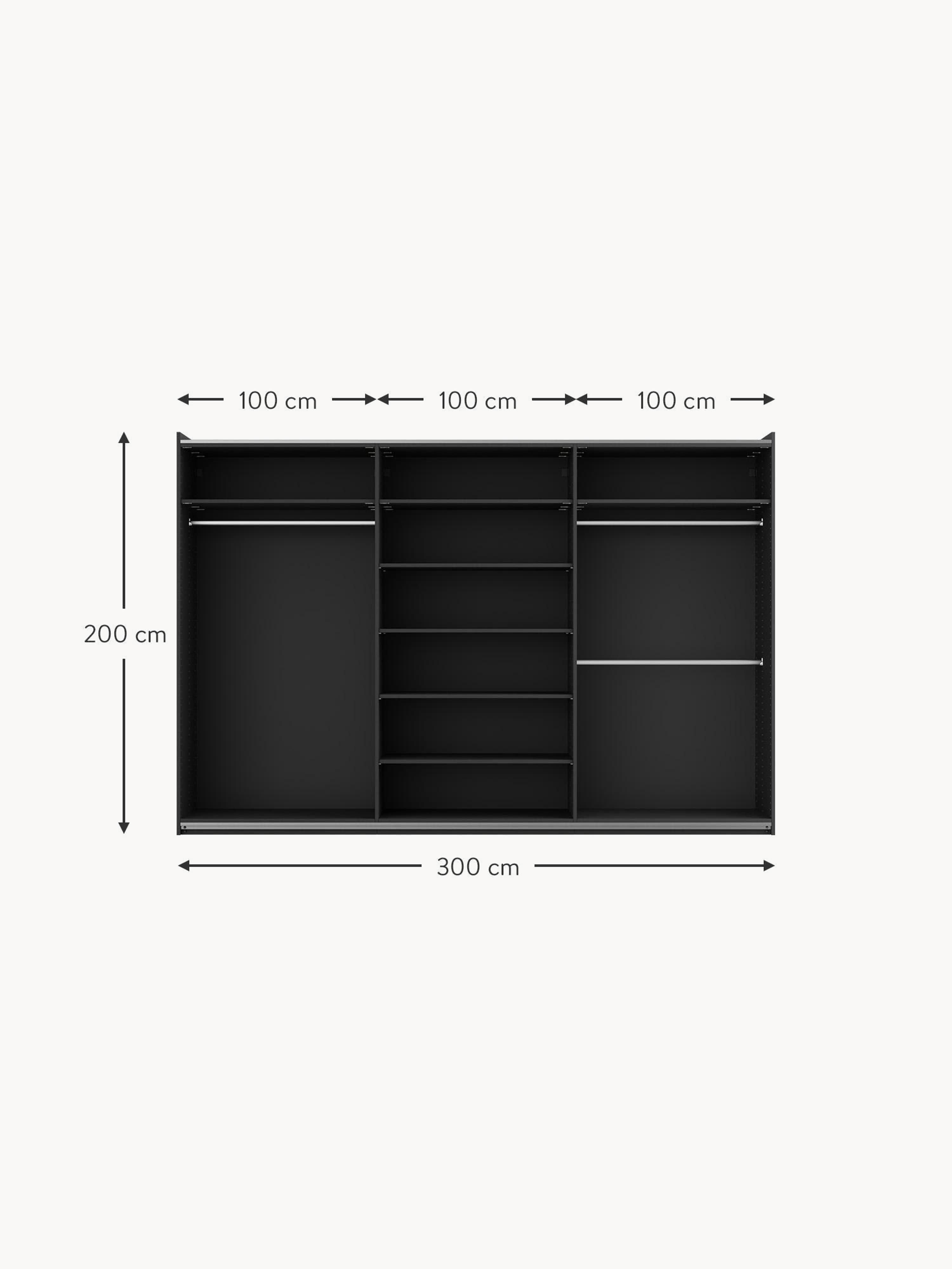 Leon Modular Sliding Door Wardrobe, 300 cm Wide, in various sizes