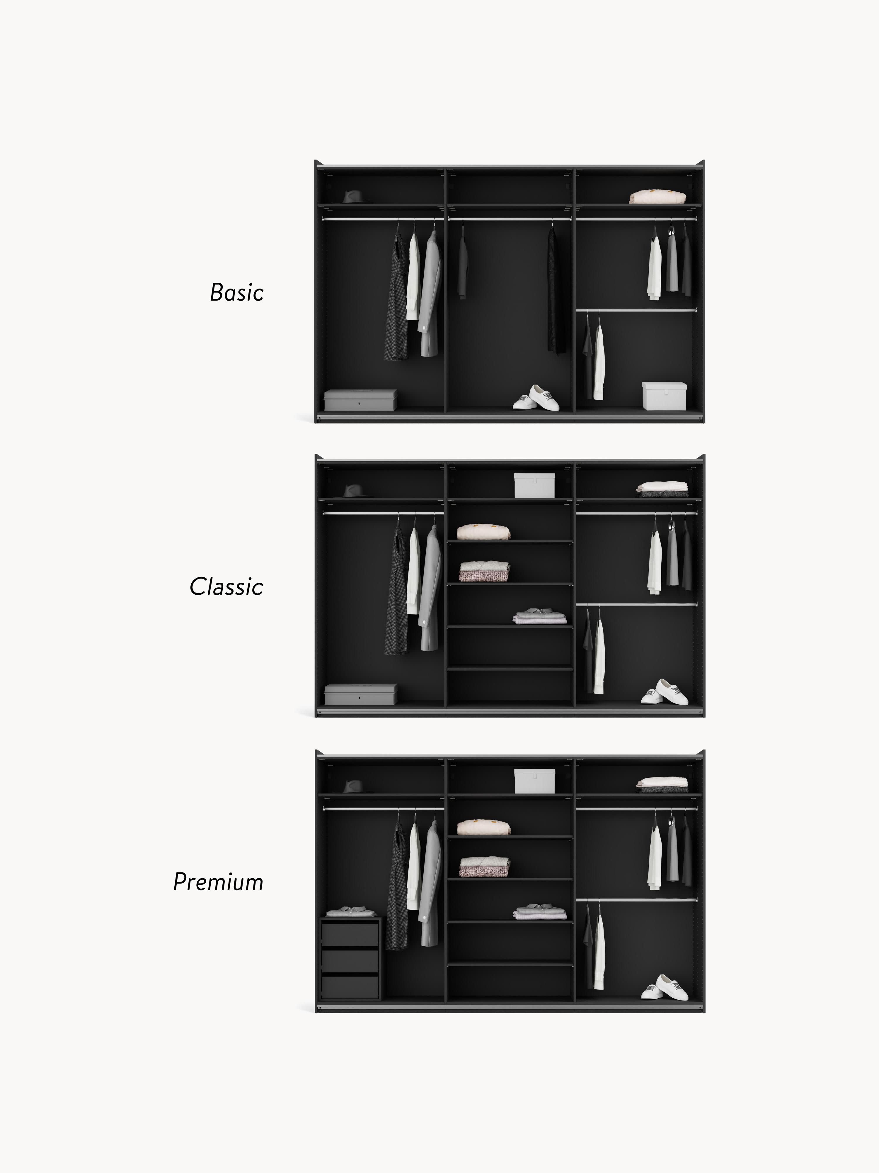 Leon Modular Sliding Door Wardrobe, 300 cm Wide, in various sizes