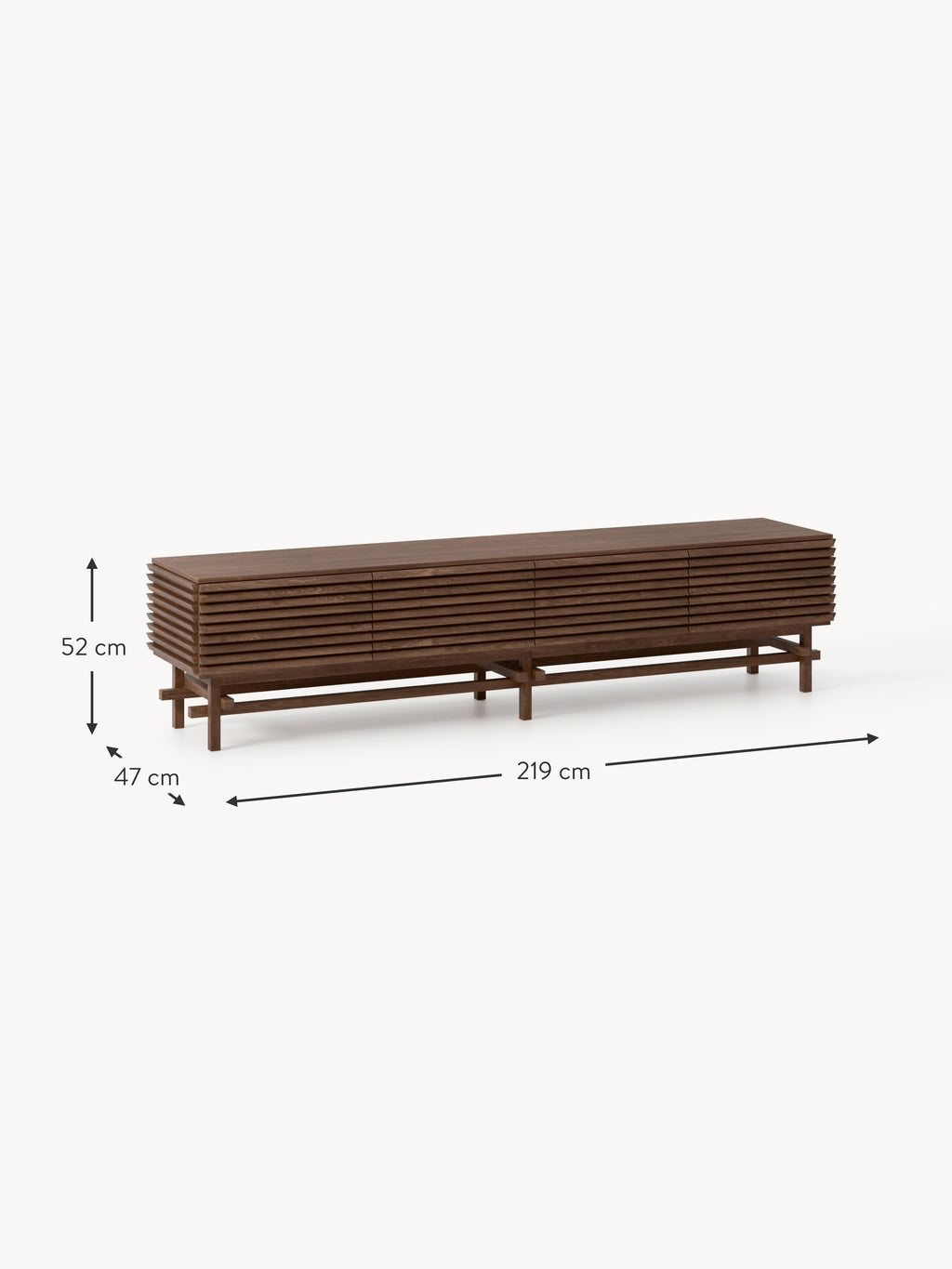 Pierce Large Oak Wood Lowboard