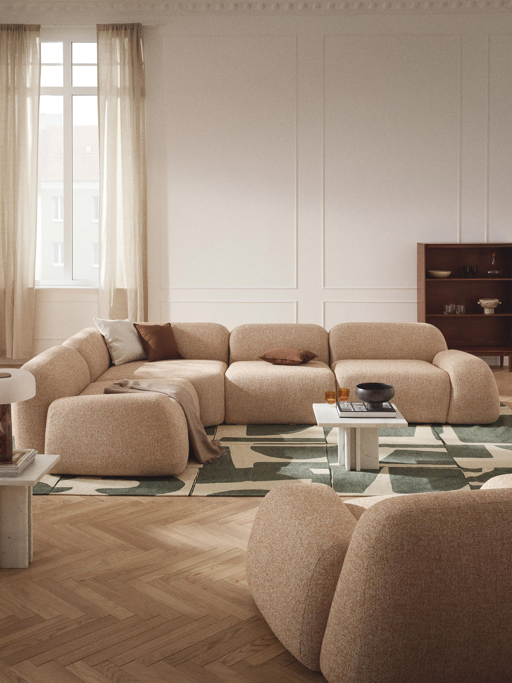 Wolke Modular Bouclé Corner Sofa (4-seater)