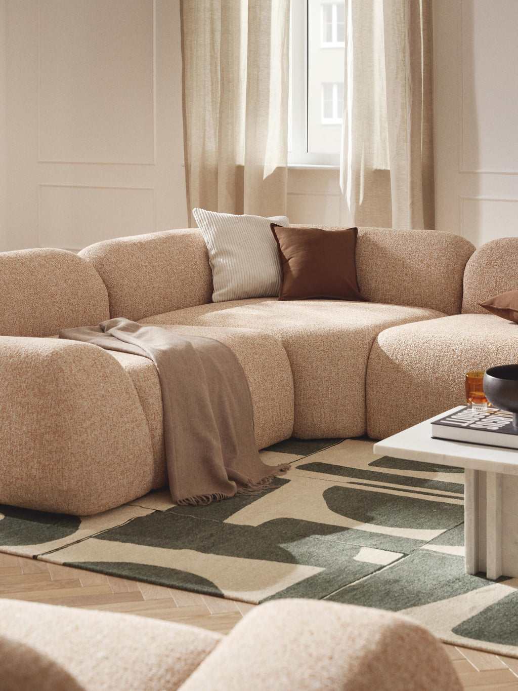 Wolke Modular Bouclé Corner Sofa (4-seater)