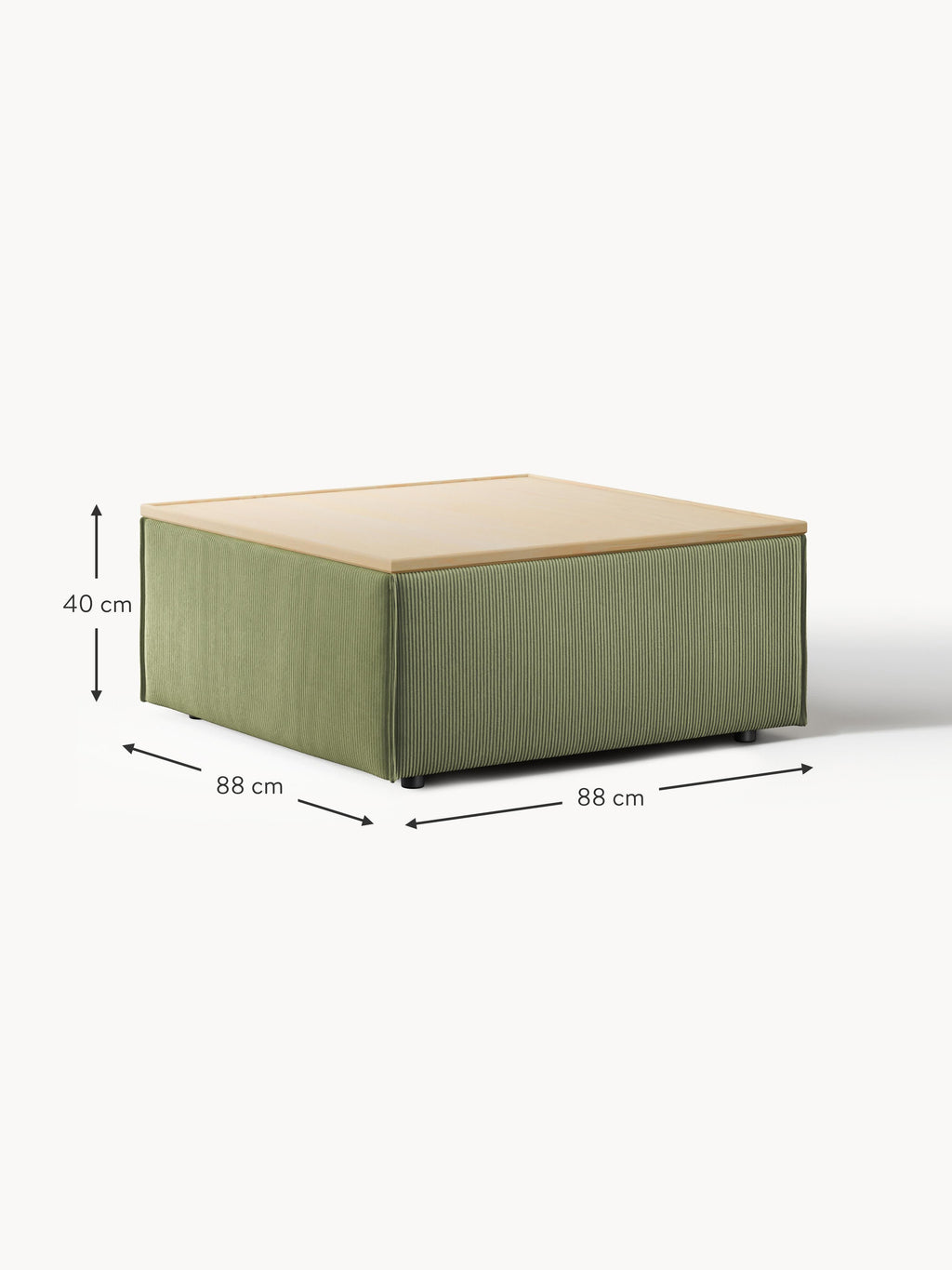 Lennon Corduroy Ottoman with Storage