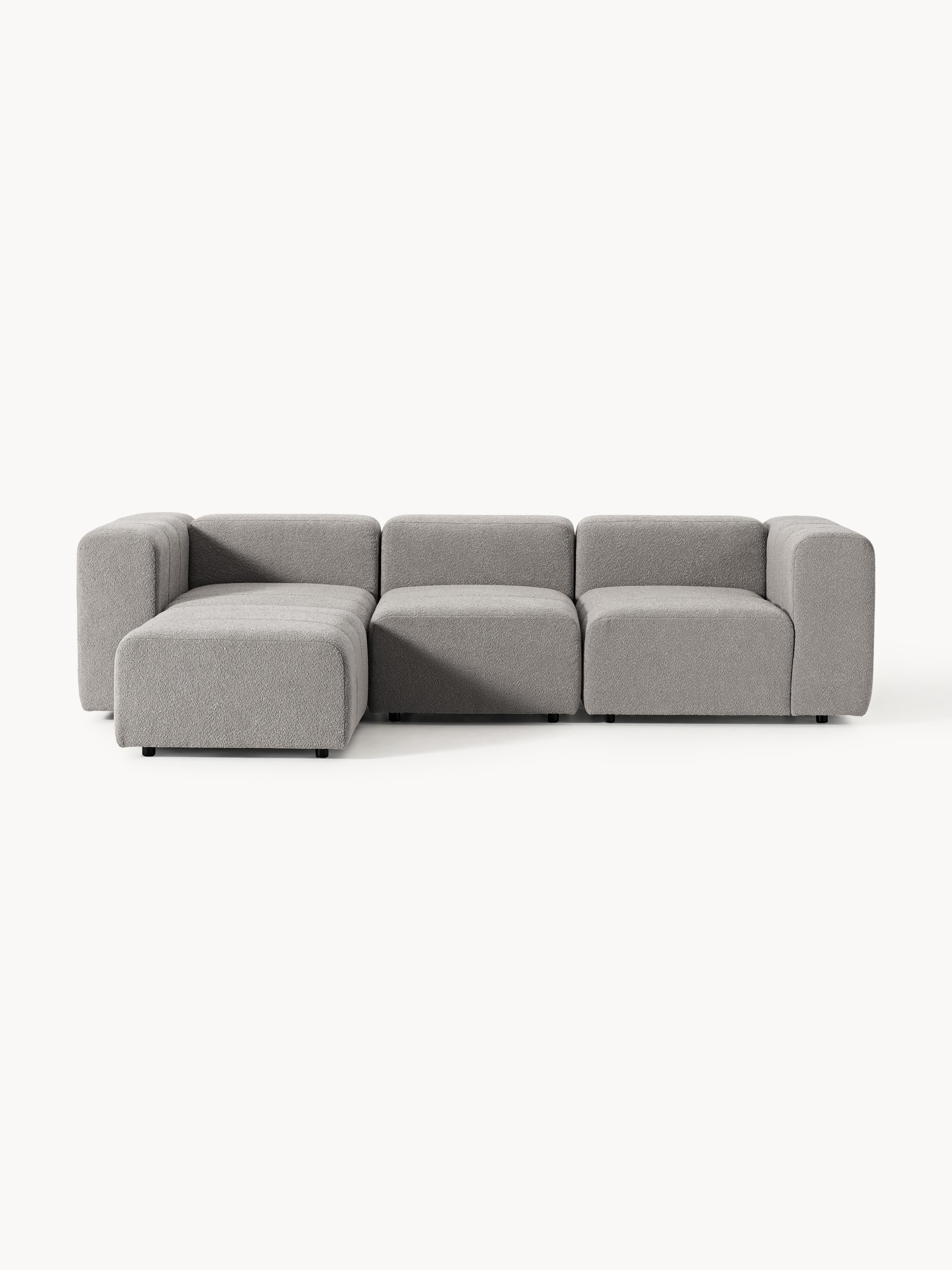 Lena Bouclé Modular Sofa (4-seater) with Ottoman (left/right)