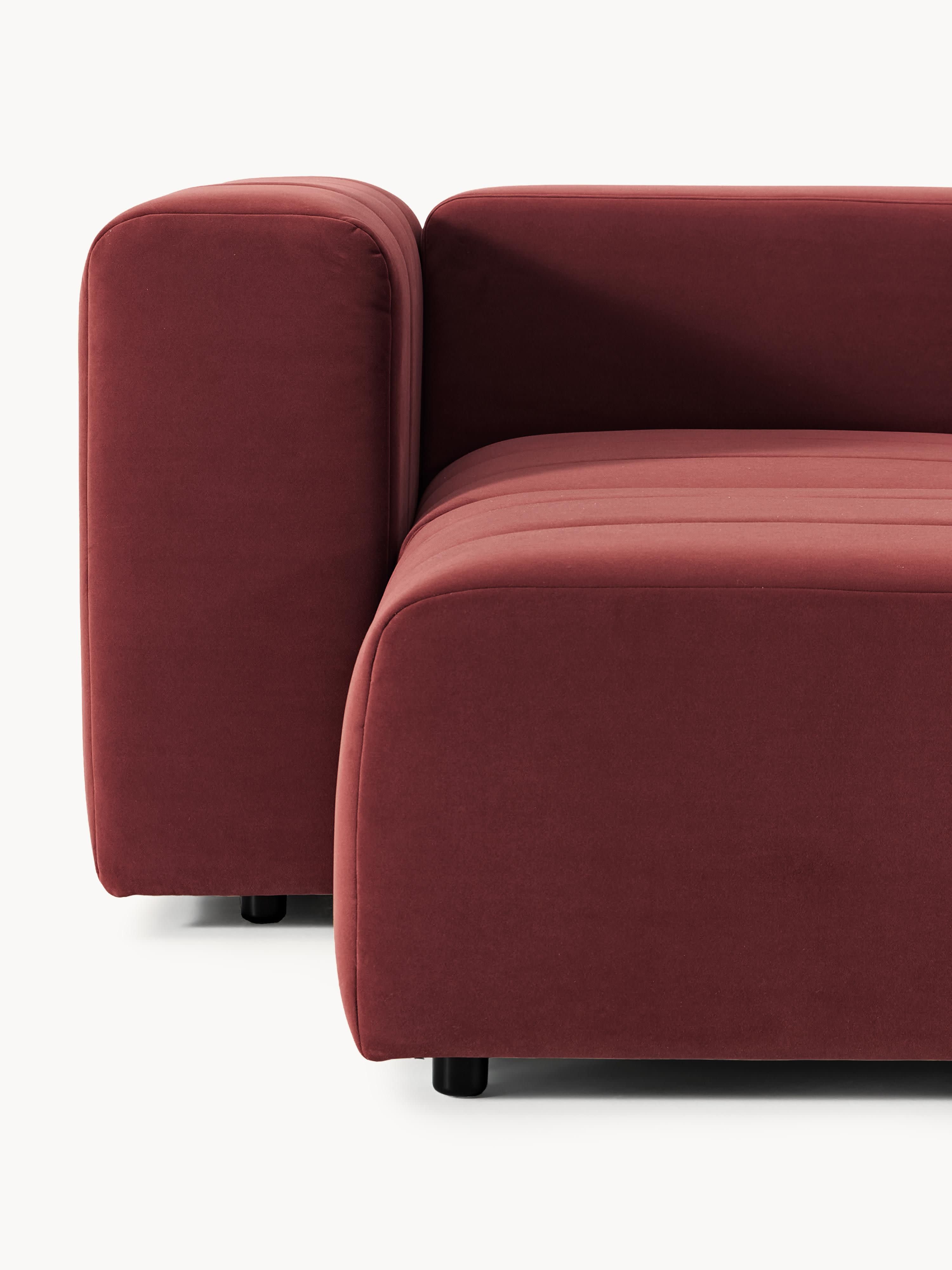 Lena Modular Velvet Sofa (2-seater) with Ottoman (left/right)