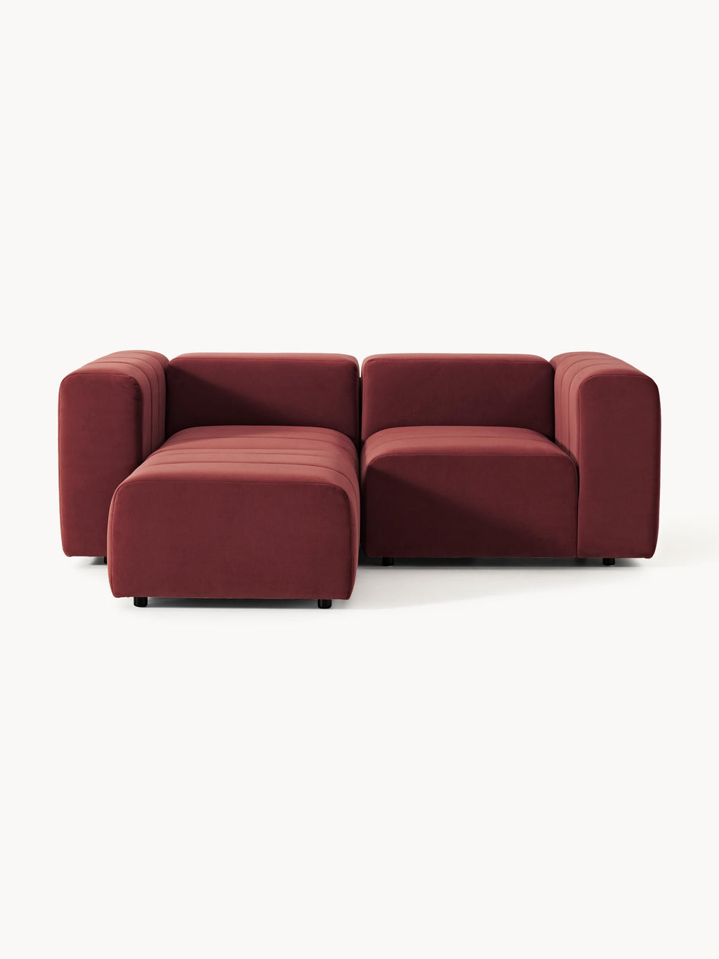 Lena Modular Velvet Sofa (2-seater) with Ottoman (left/right)