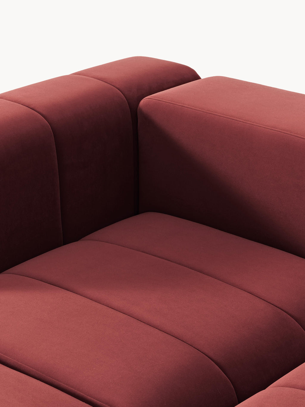 Lena Modular Velvet Sofa (2-seater) with Ottoman (left/right)