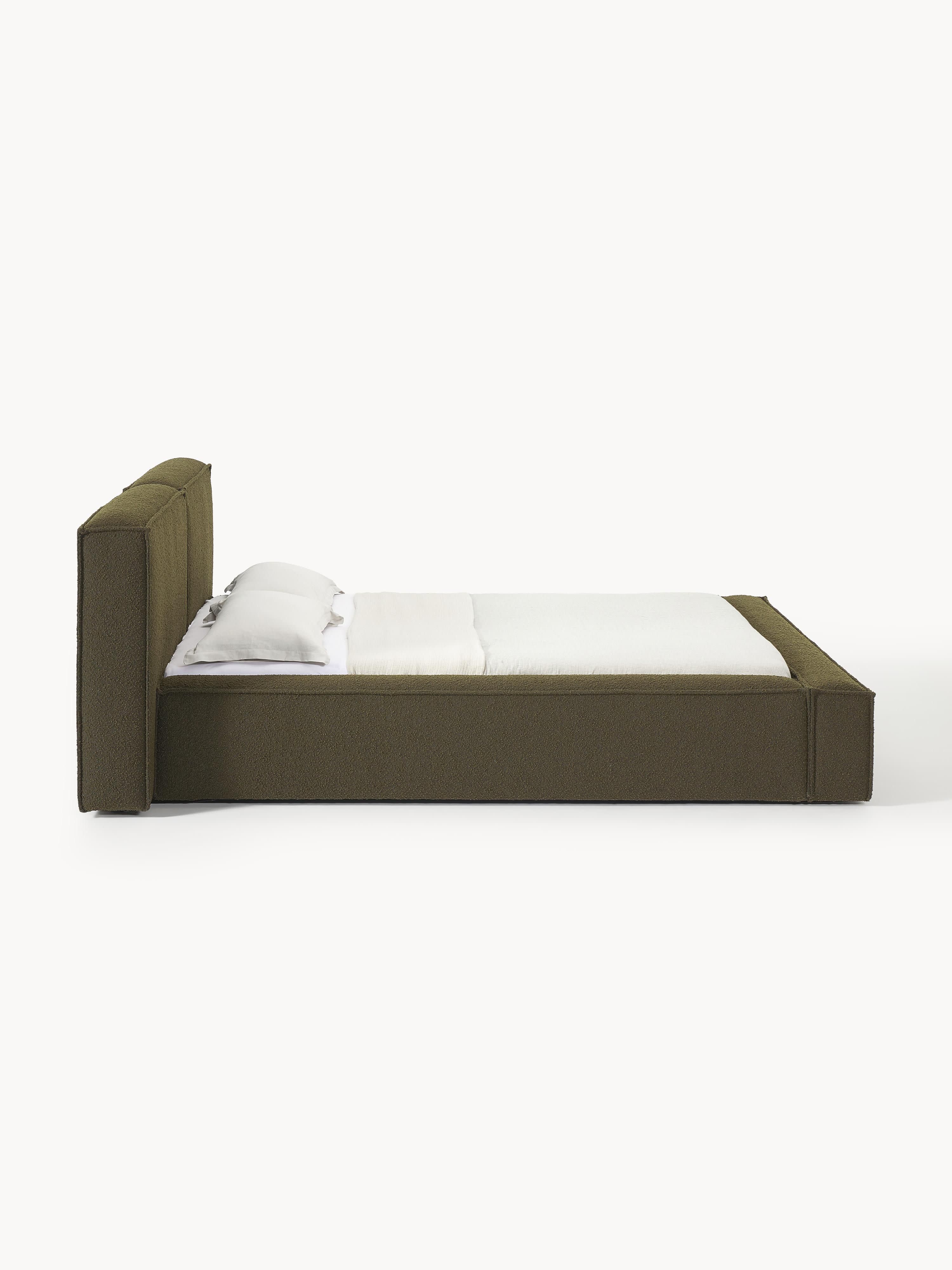 Lennon Upholstered Bouclé Bed with Storage Space