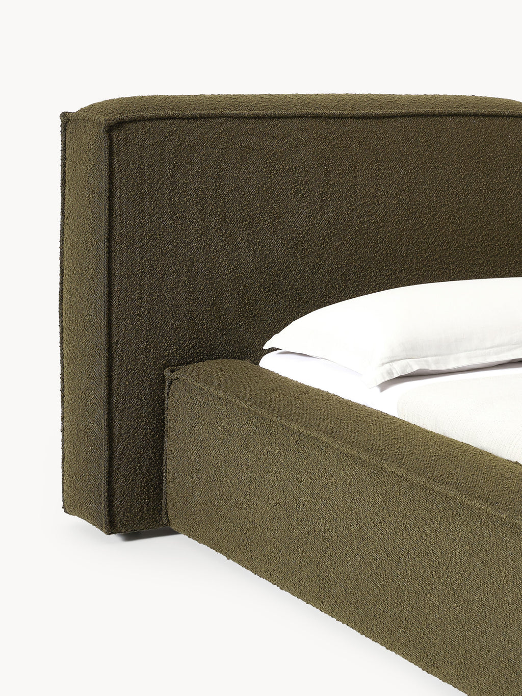 Lennon Upholstered Bouclé Bed with Storage Space