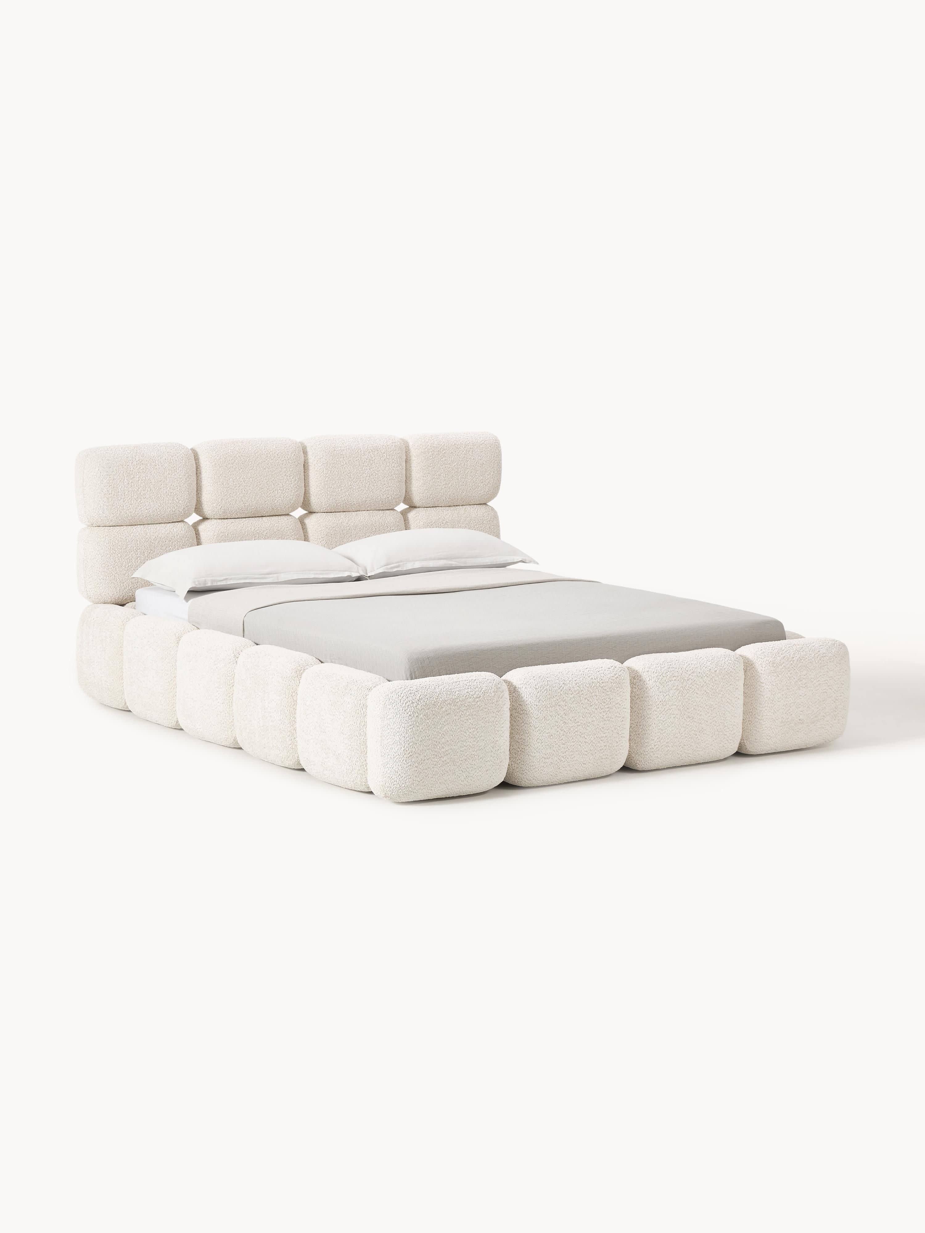 Gallery image 1 - Upholstered Teddy Bouclé Bed Tayla