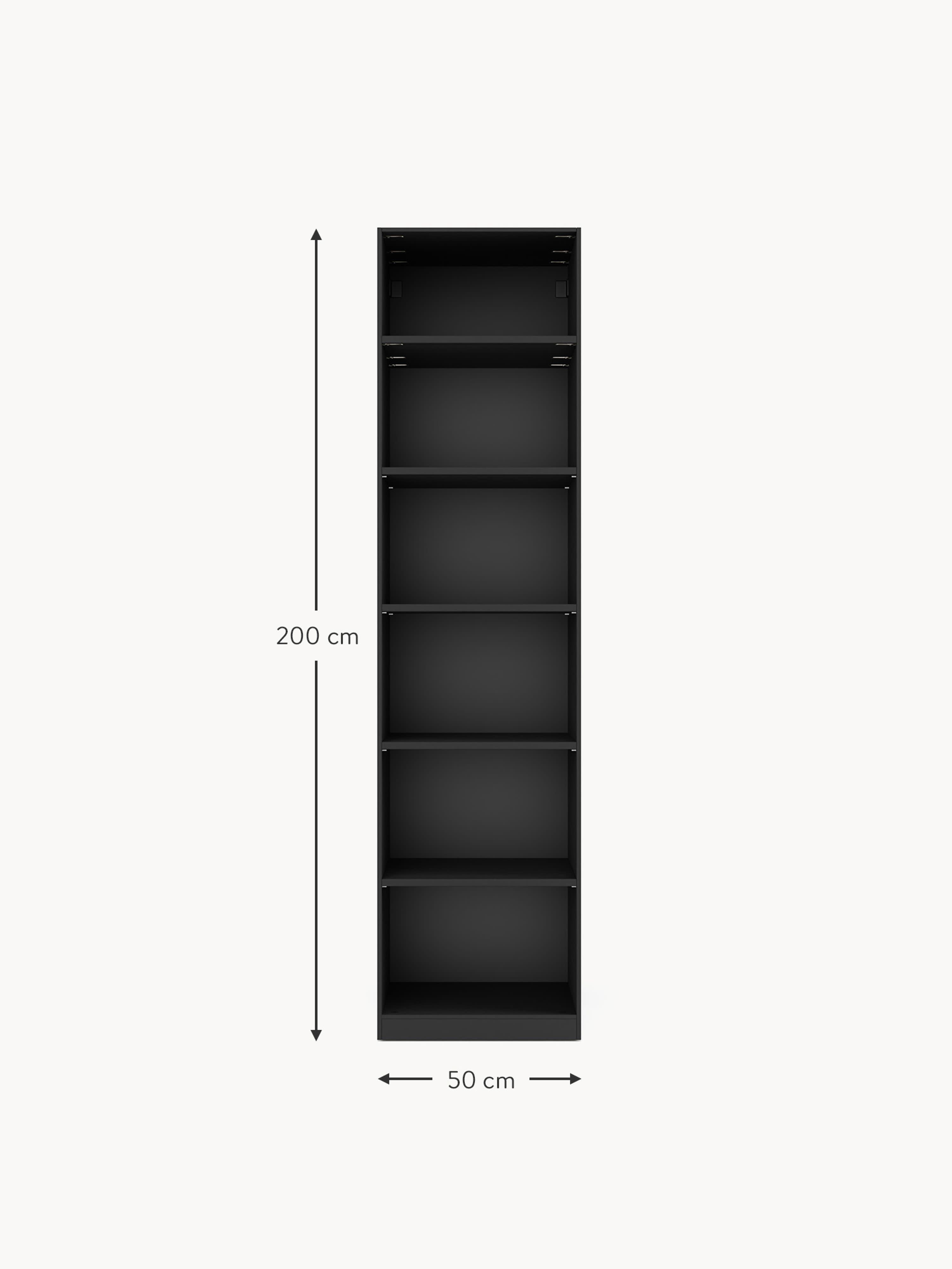 Leon Modular Hinged Door Wardrobe, 50 cm Wide, in various sizes