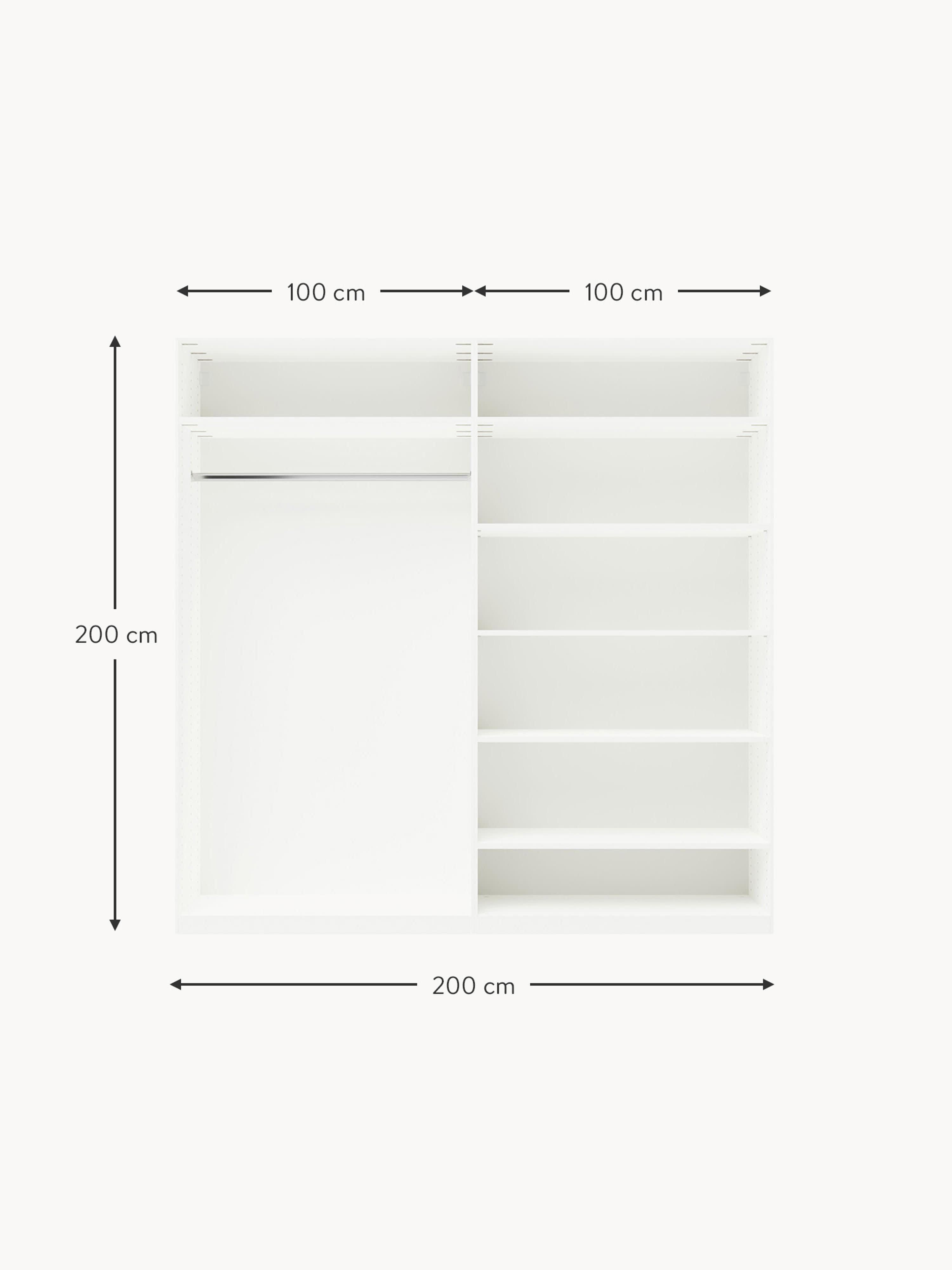 Charlotte Modular Hinged Door Wardrobe, 200 cm Wide, in various sizes