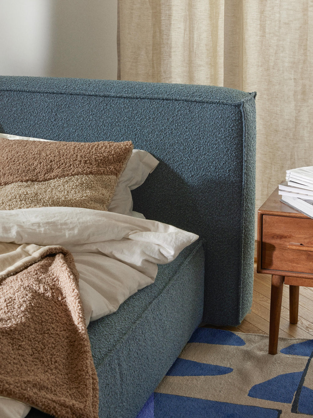 Lennon Upholstered Bouclé Bed