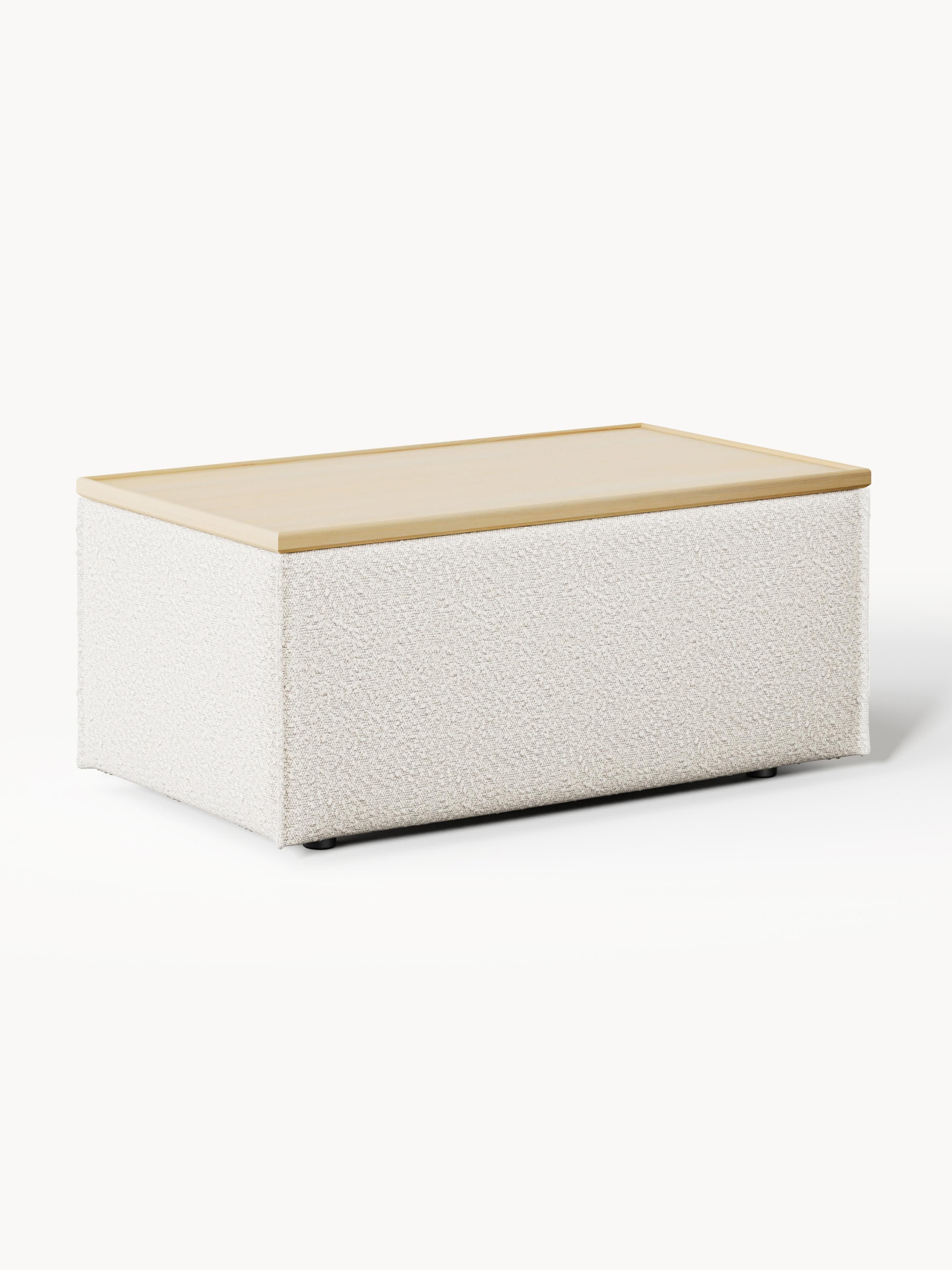Lennon Bouclé Ottoman with Storage