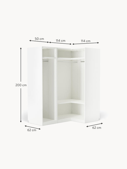 Charlotte Modular Corner Wardrobe, 165 cm Wide, in various sizes