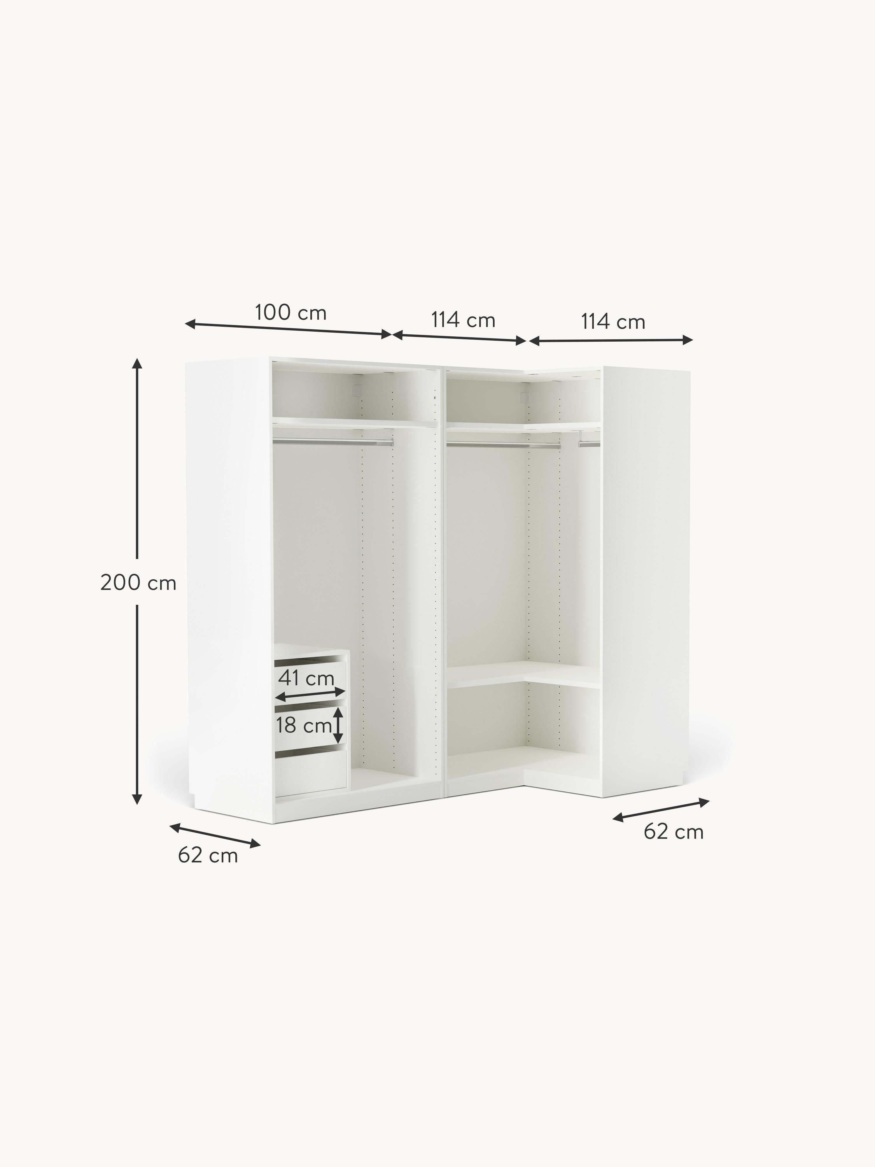 Simone Modular Corner Wardrobe, 215 cm Wide, in various sizes
