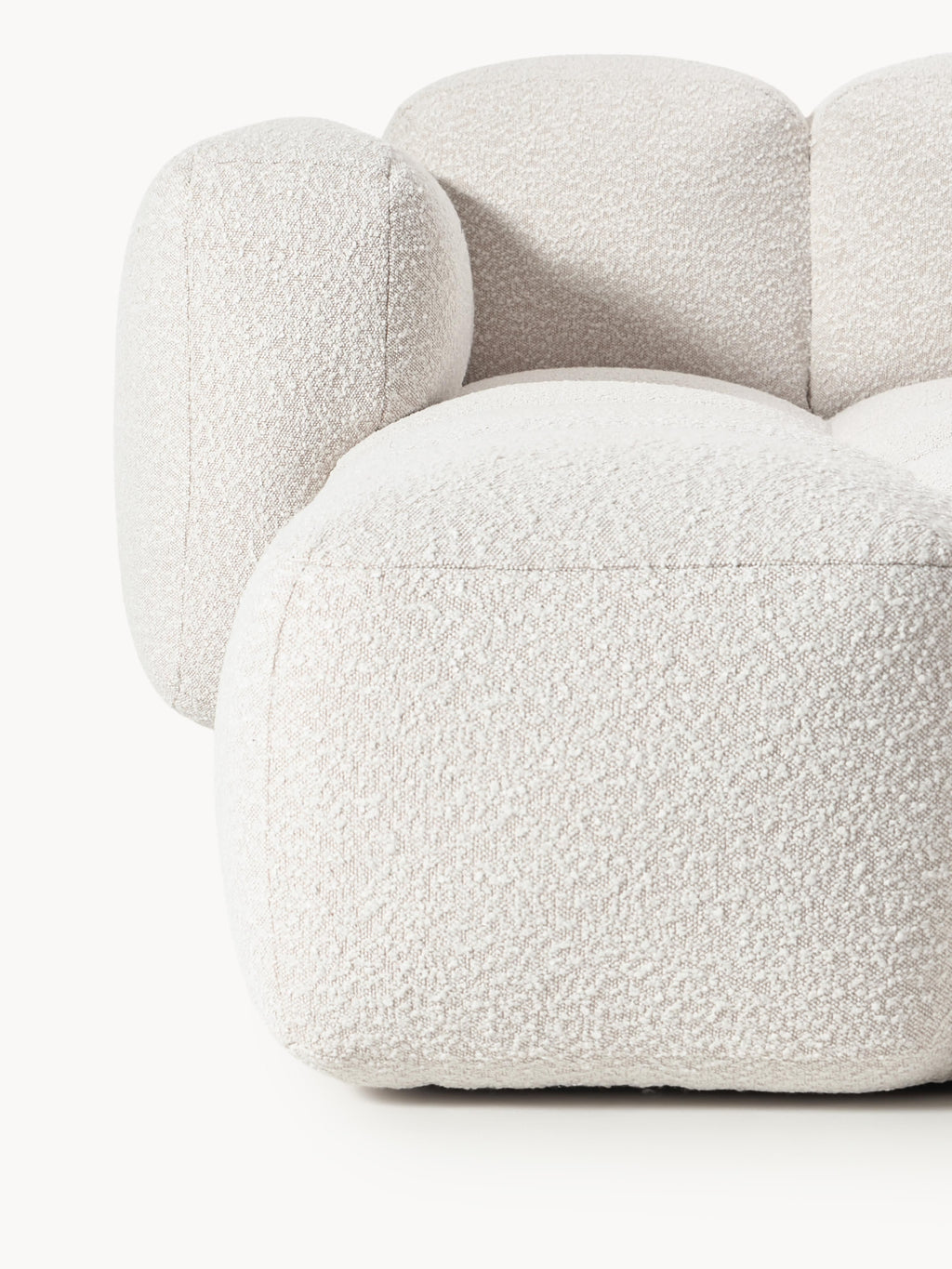 Tayla Bouclé Modular Sofa (2-seater) with Ottoman (left/right)