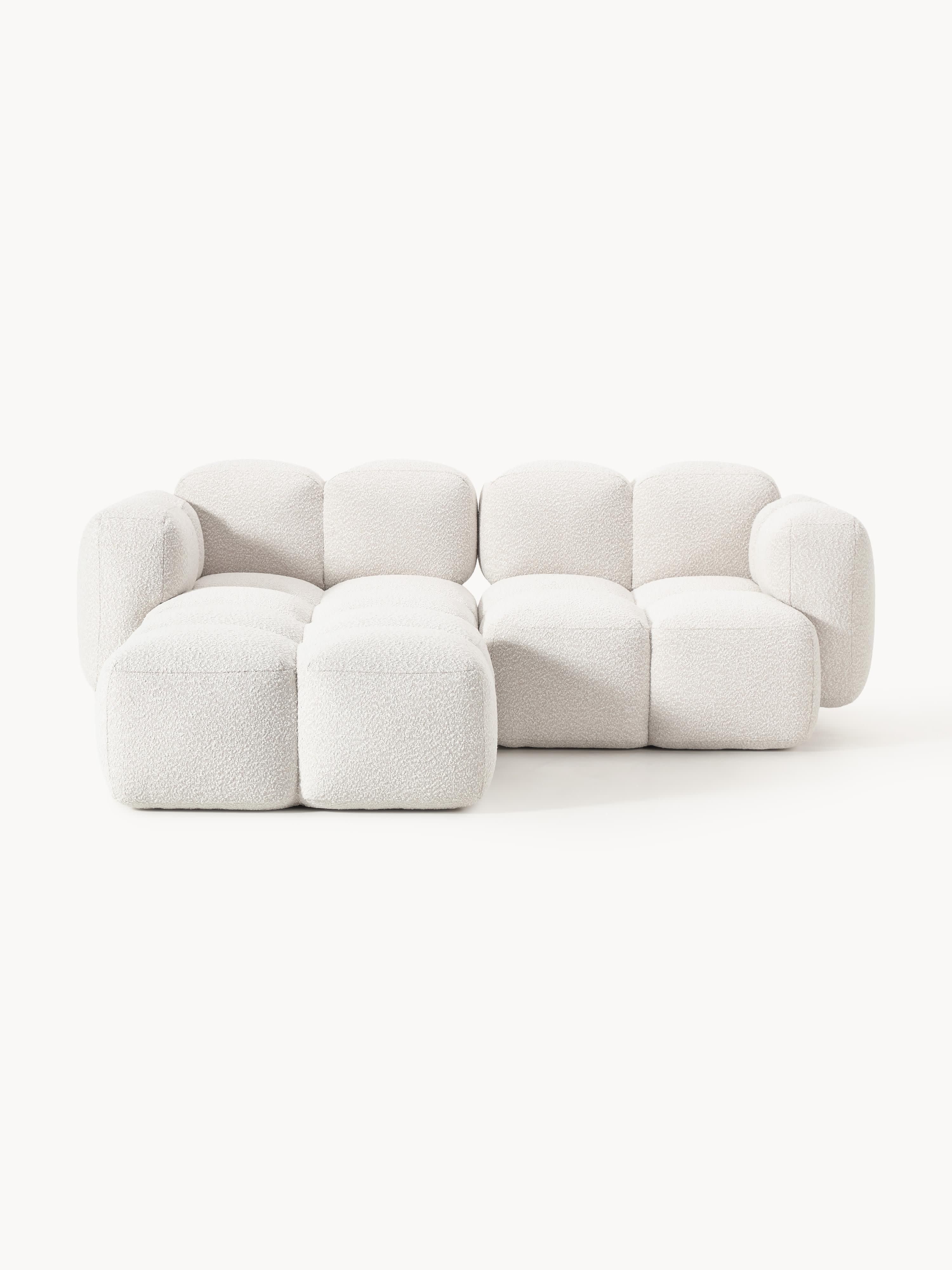 Tayla Bouclé Modular Sofa (2-seater) with Ottoman (left/right)