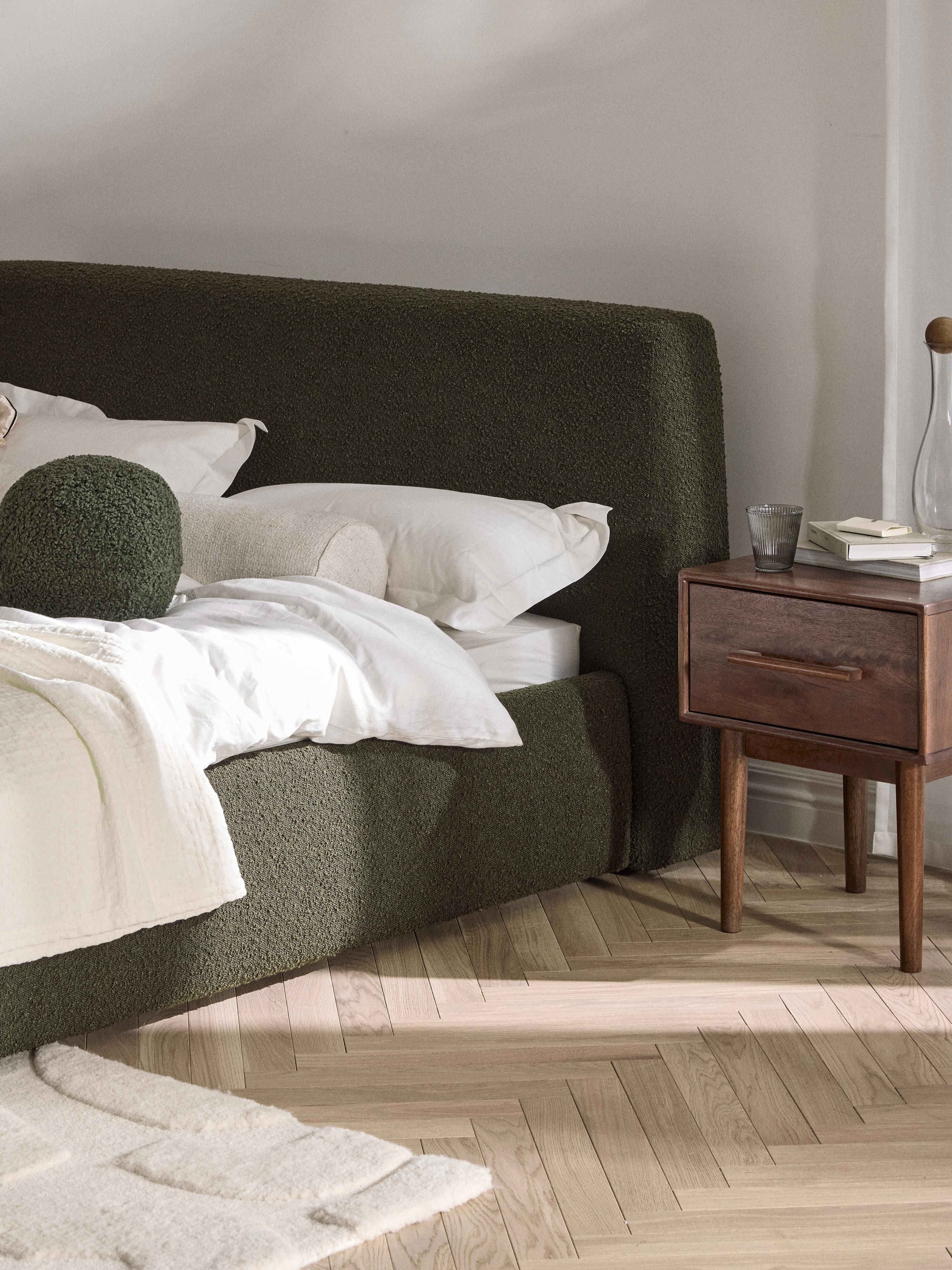 Cloud Upholstered Bouclé Bed with Storage Space